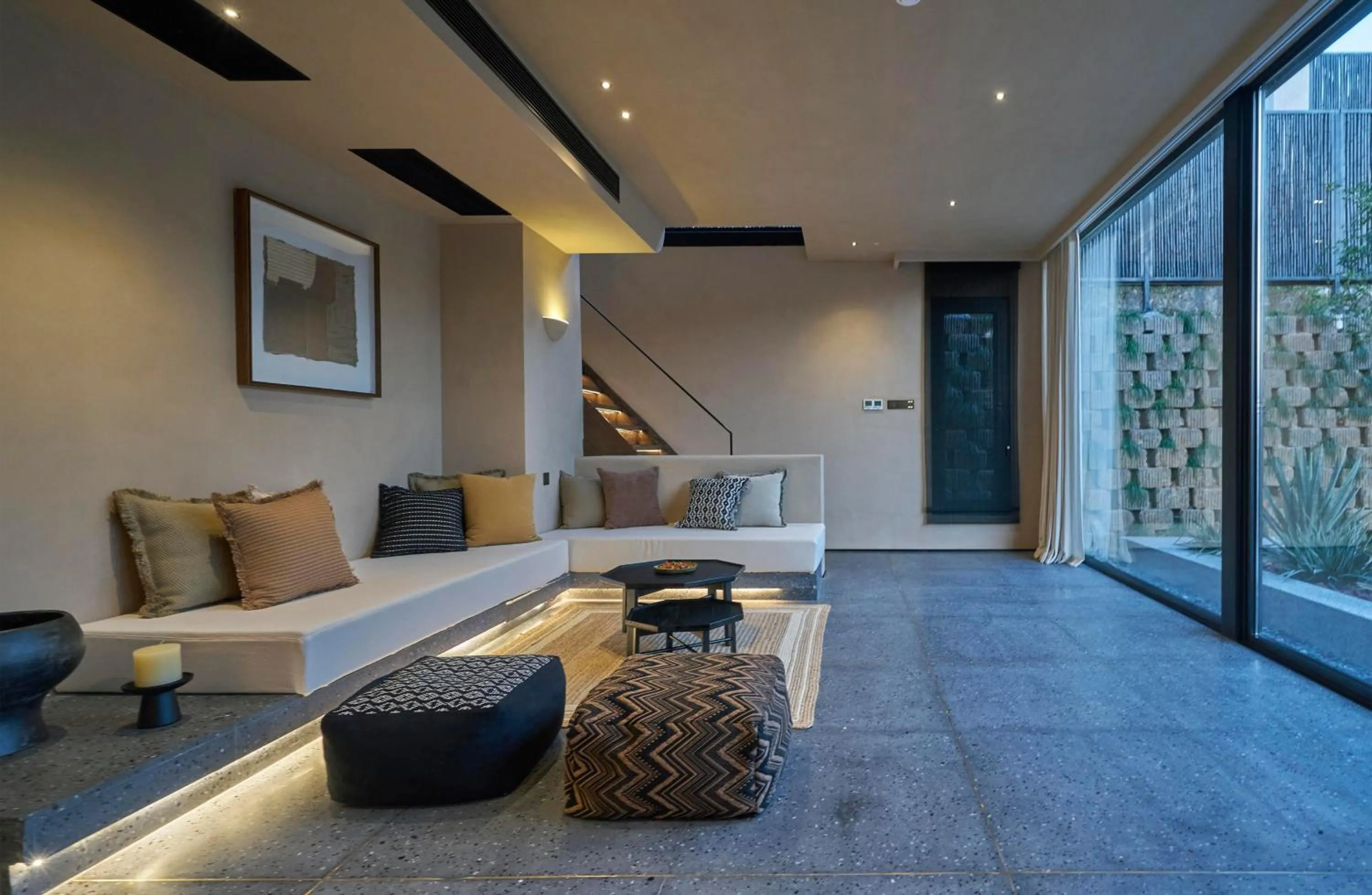 Living room in Anji ke gamer wild luxury Resort villa