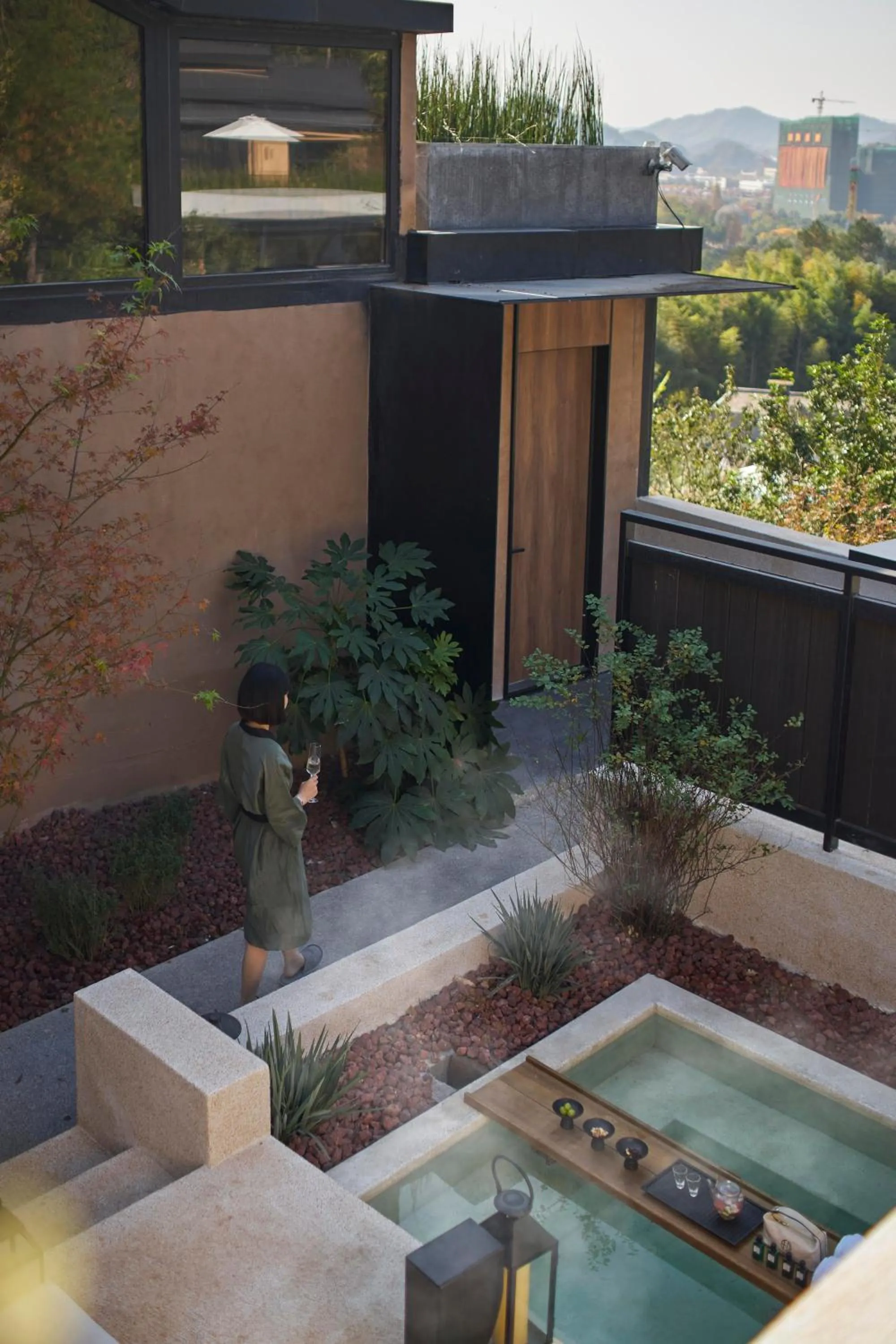 Open Air Bath in Anji ke gamer wild luxury Resort villa