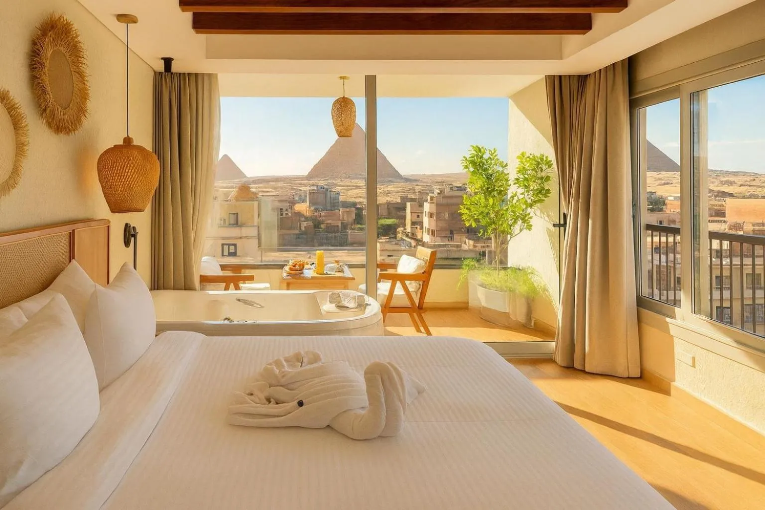 Bed in Galaxy Pyramids View INN