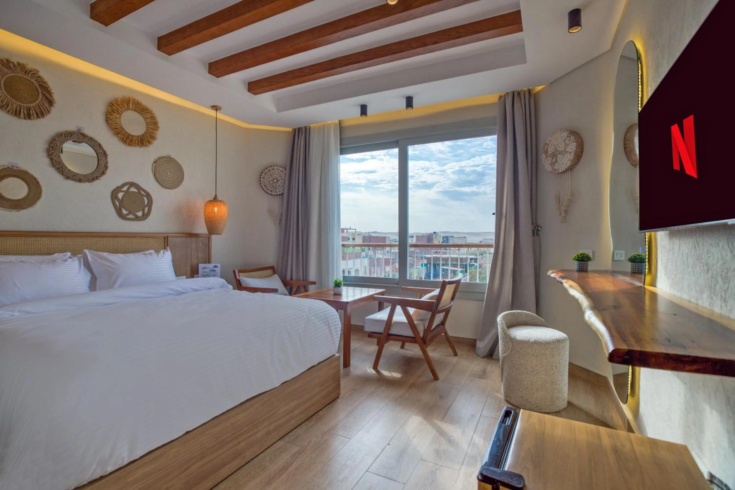Bed in Galaxy Pyramids View INN