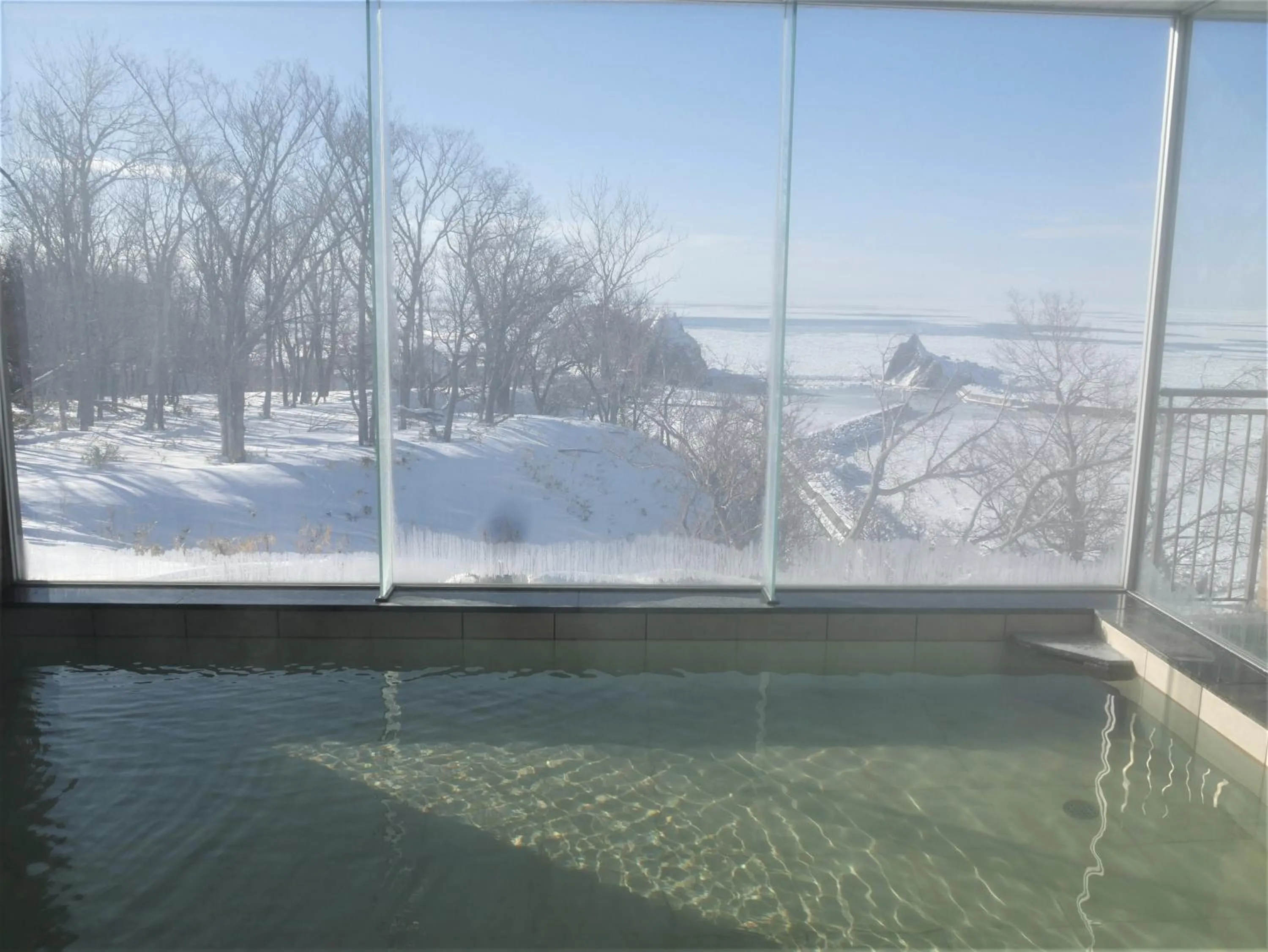 Hot Spring Bath in Shiretoko Yuhi No Ataruie Onsen Hostel