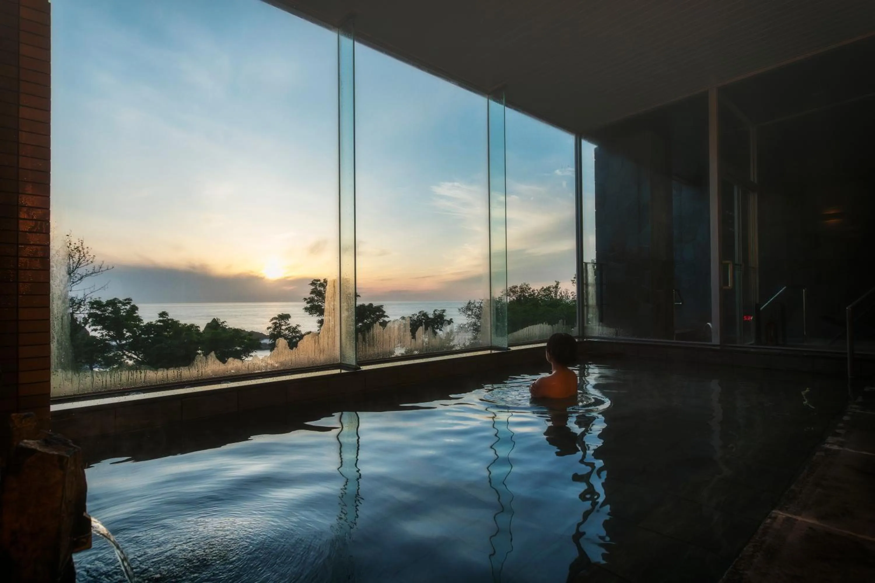 Hot Spring Bath in Shiretoko Yuhi No Ataruie Onsen Hostel