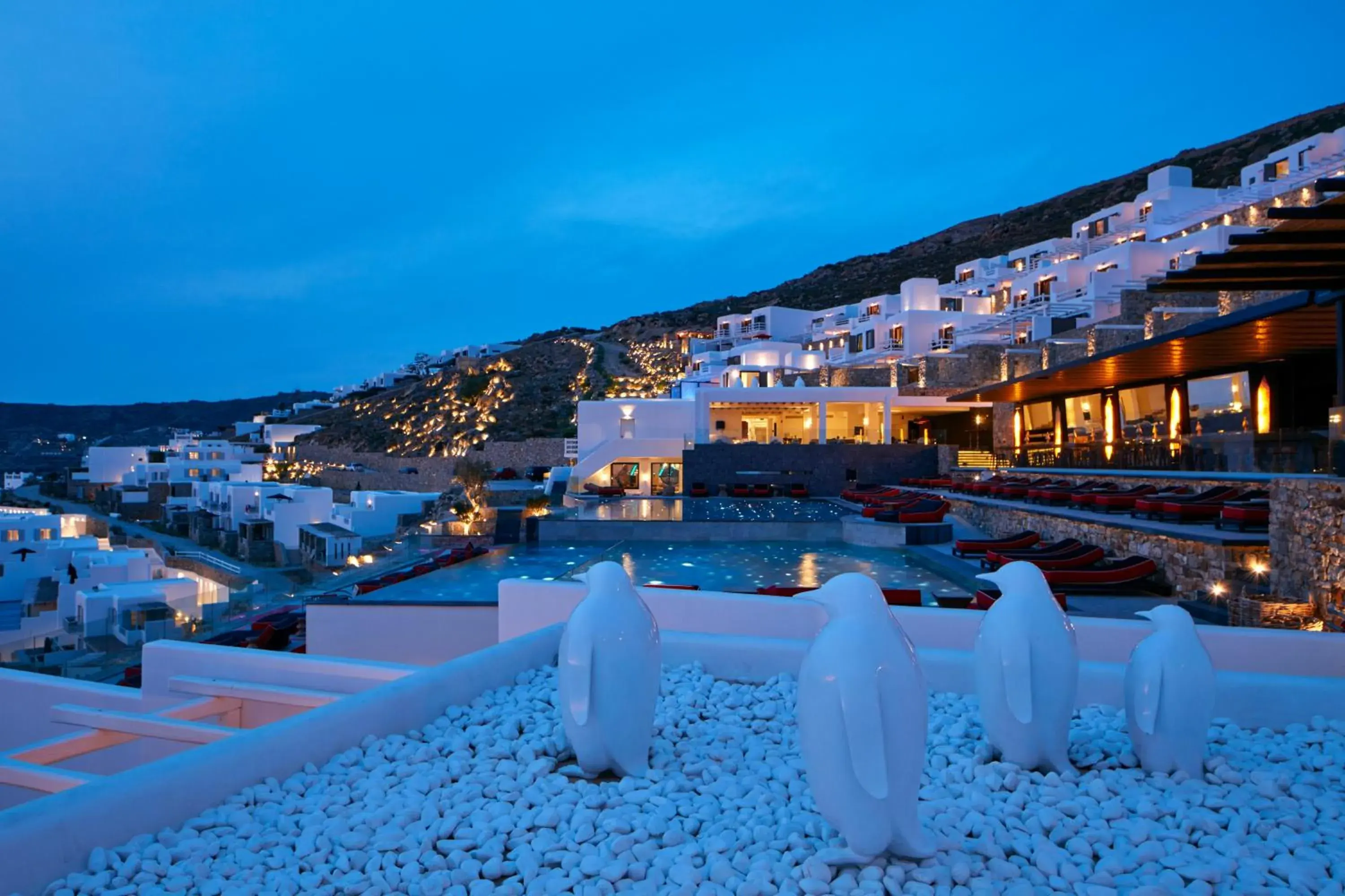 Lounge or bar in Myconian Avaton, a Member of Design Hotels Lounge or bar in Myconian Avaton, a Member of Design Hotels