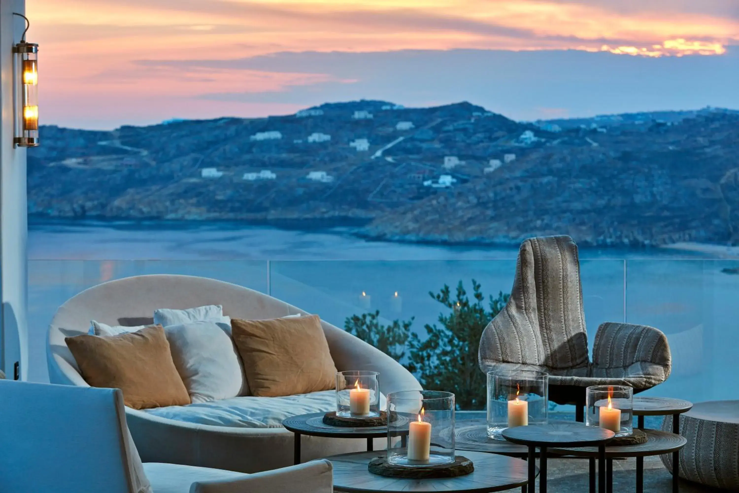 Lounge or bar in Myconian Avaton, a Member of Design Hotels Lounge or bar in Myconian Avaton, a Member of Design Hotels