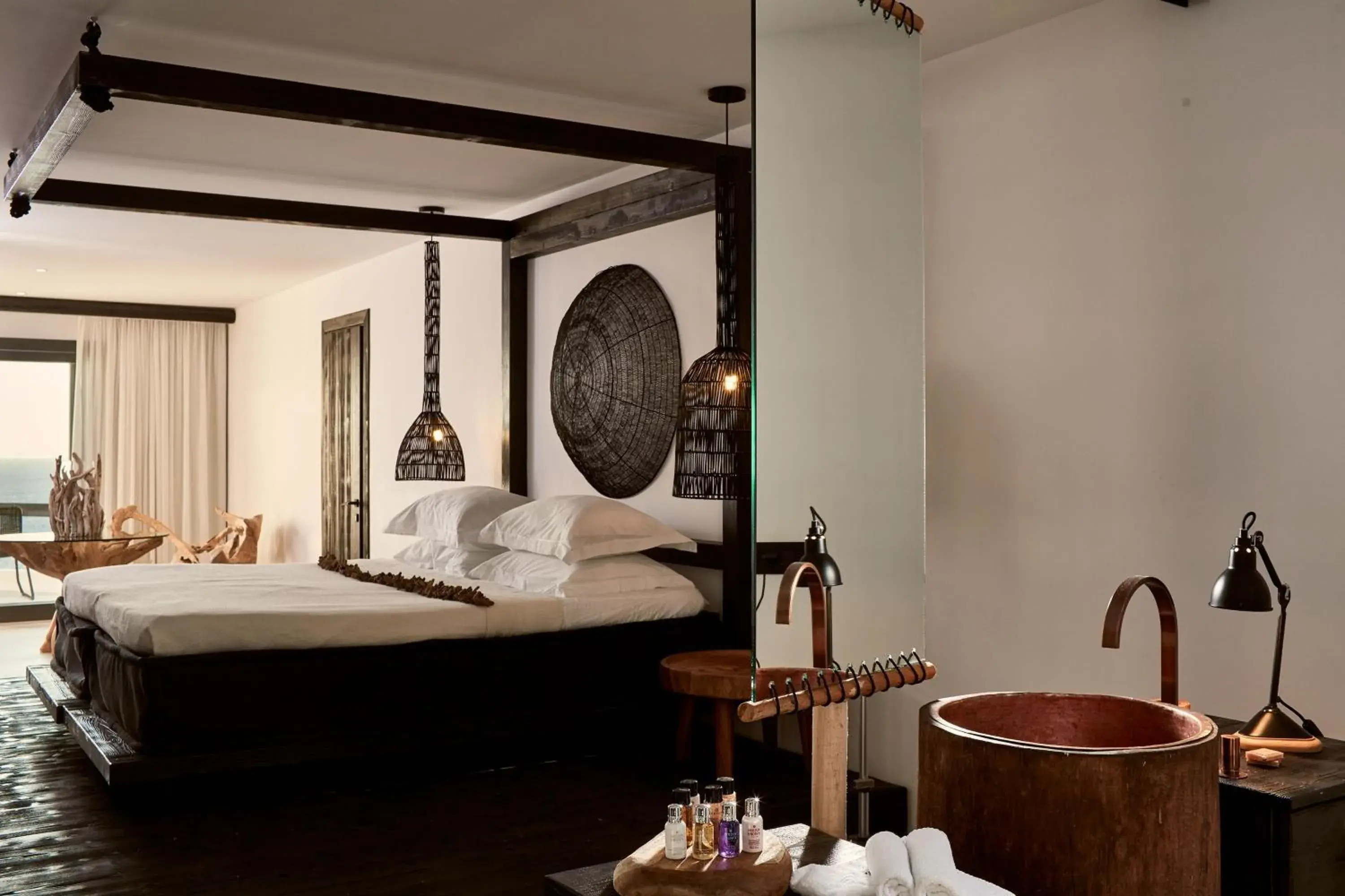 Bed in Myconian Utopia Relais & Chateaux Bed in Myconian Utopia Relais & Chateaux