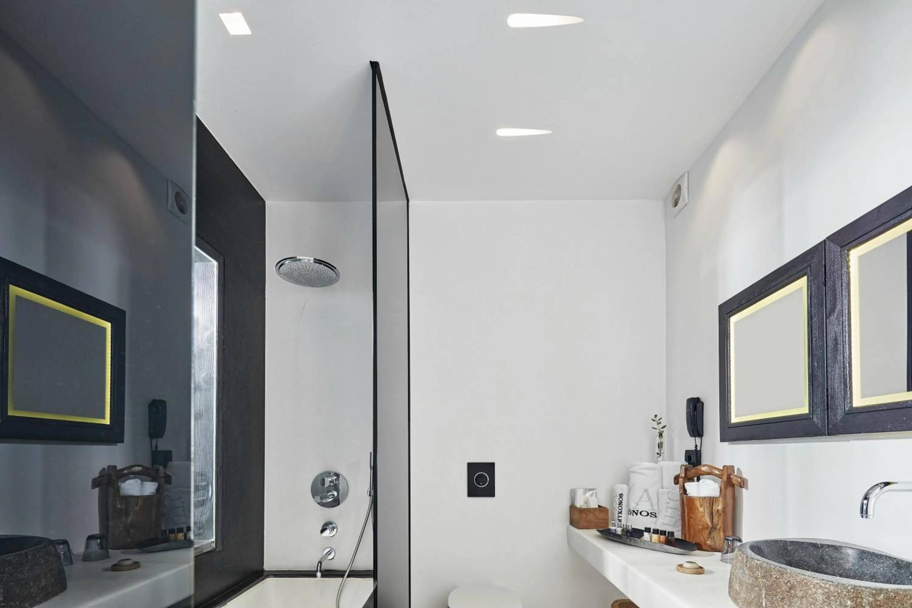 Bathroom in Myconian Utopia Relais & Chateaux