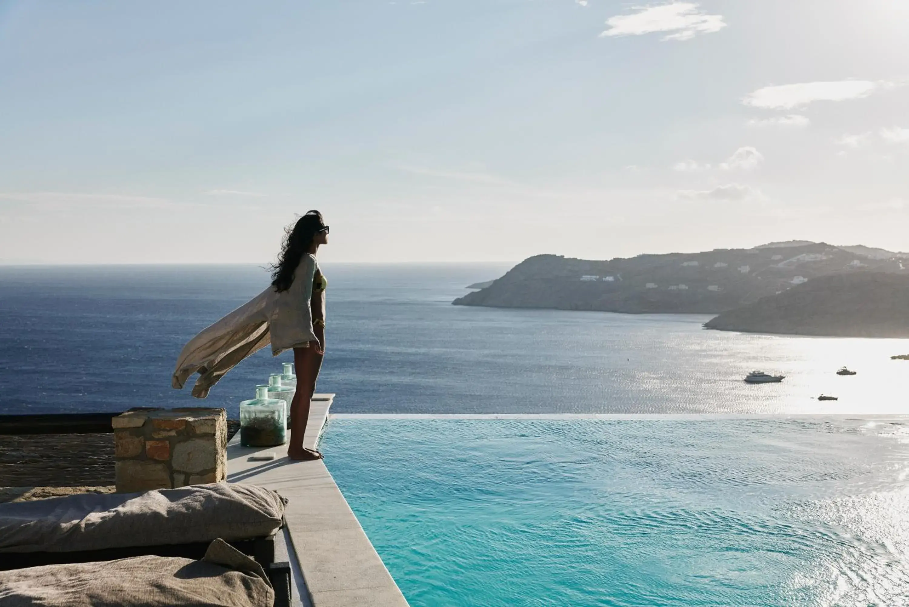 Pool view in Myconian Utopia Relais & Chateaux Pool view in Myconian Utopia Relais & Chateaux