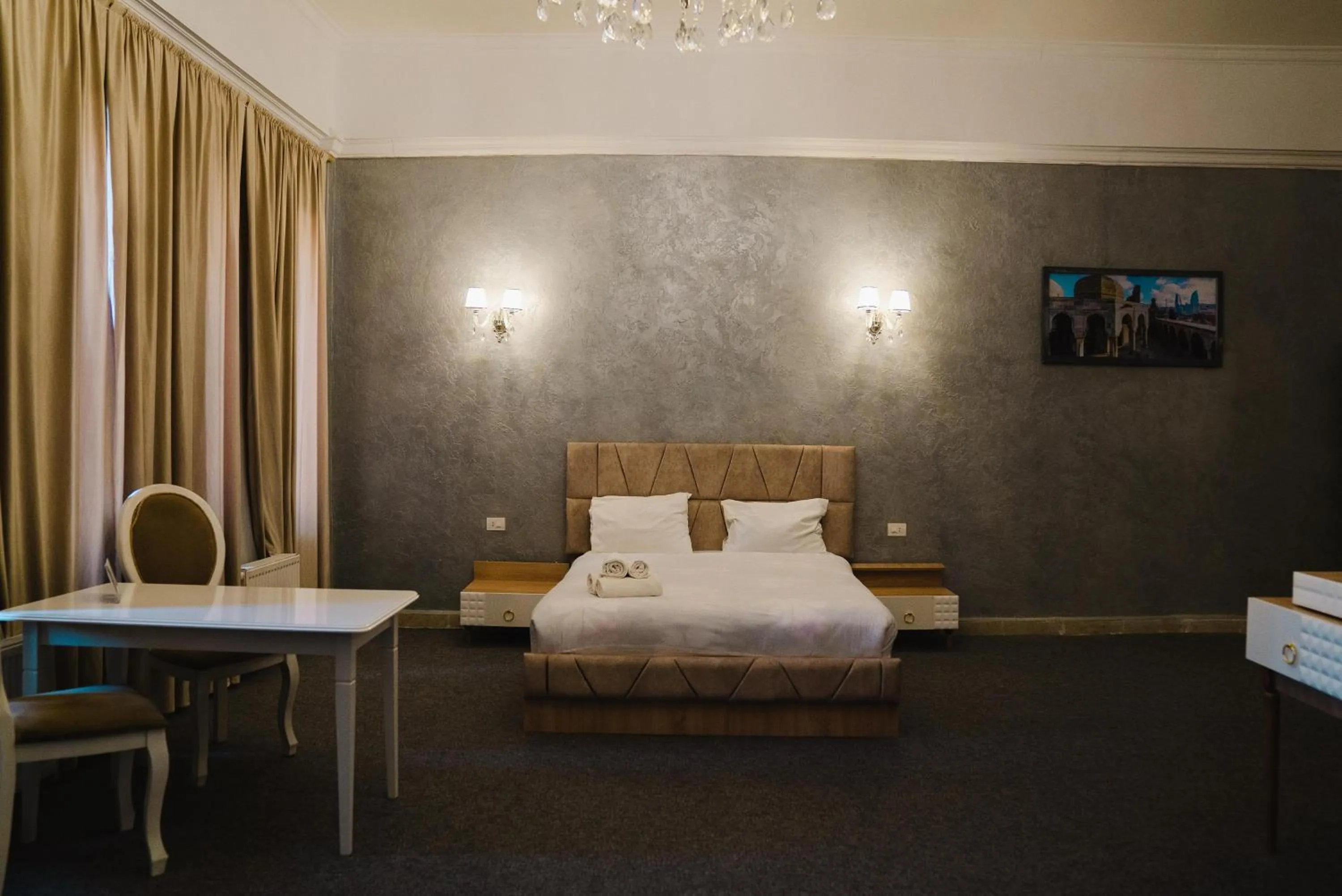 Bed in Olive Garden Baku Hotel