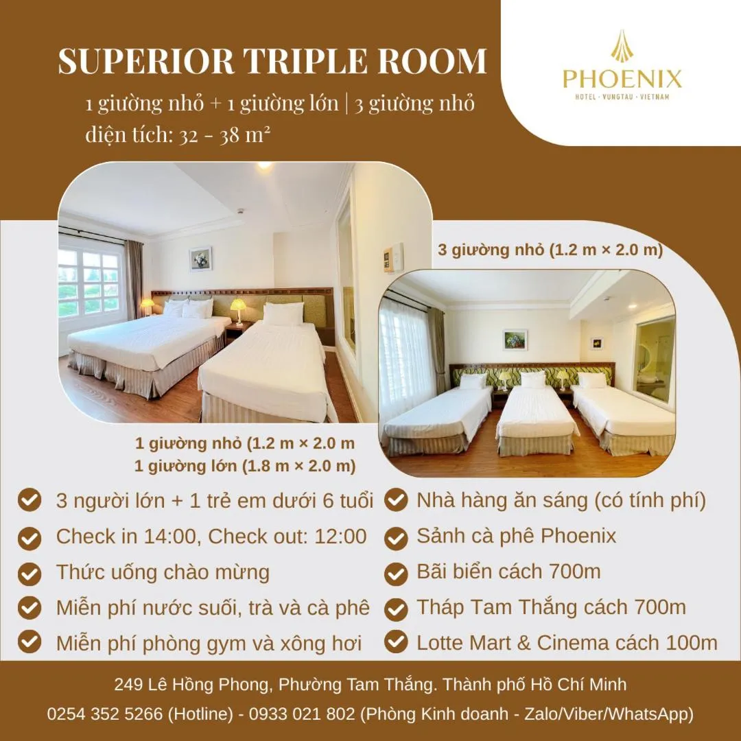 Text overlay, Bed in Phoenix Hotel Vung Tau