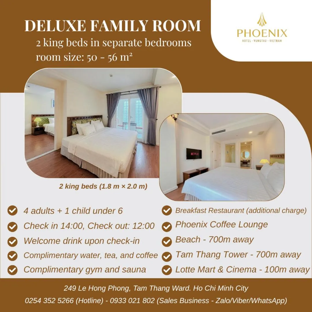 Text overlay, Bed in Phoenix Hotel Vung Tau