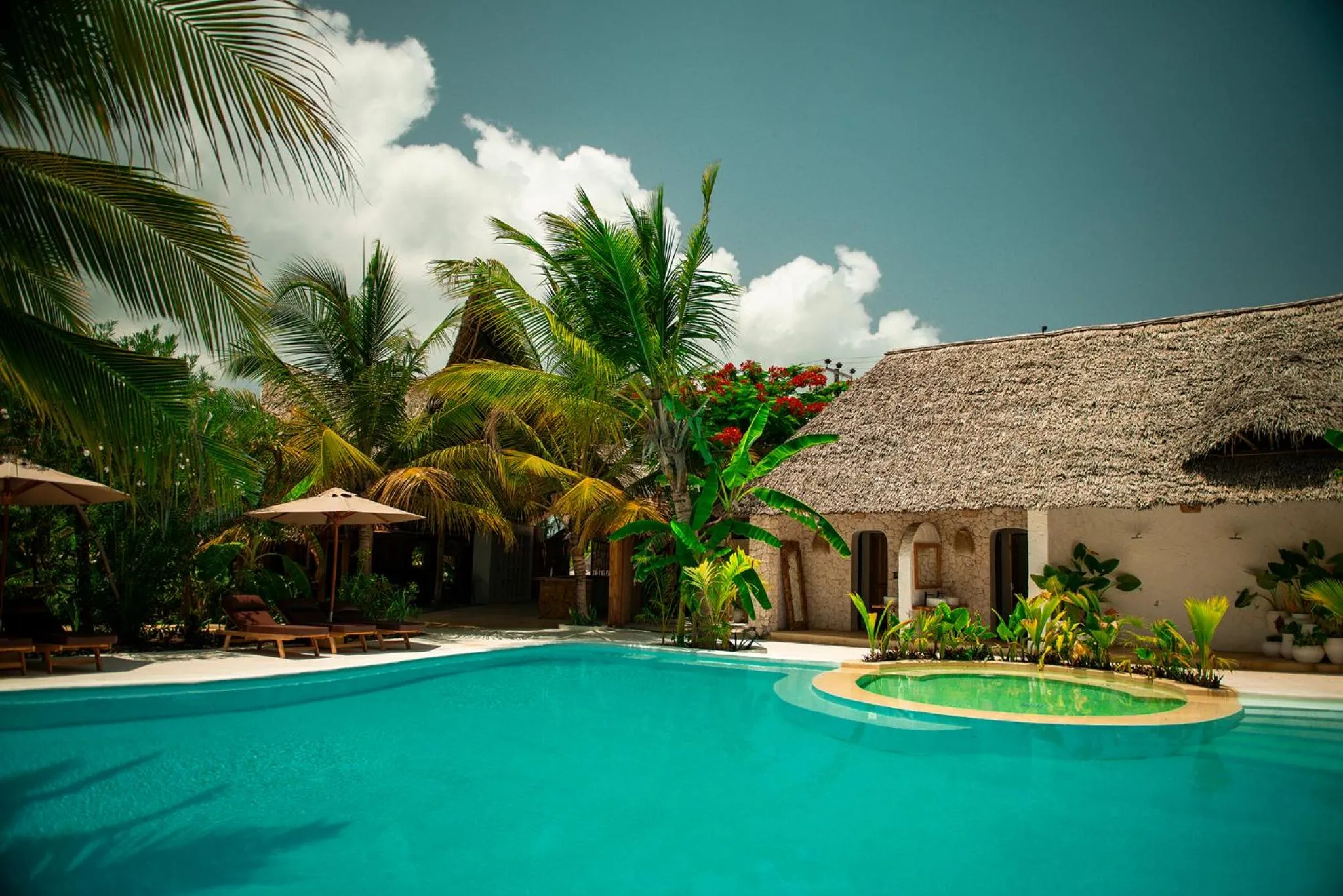 Pool view in LUJO Zanzibar Resort