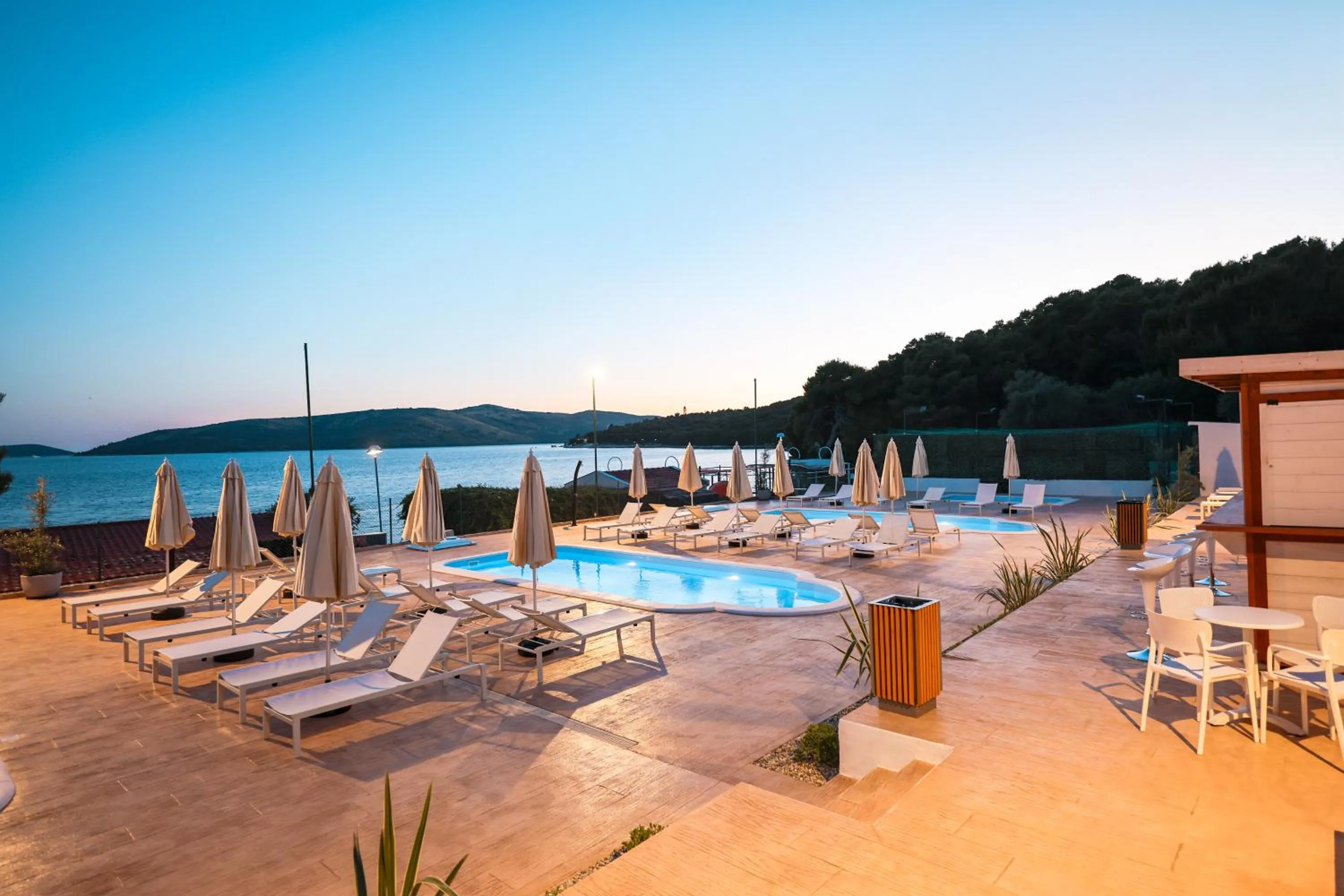 Pool view in Apartments Medena