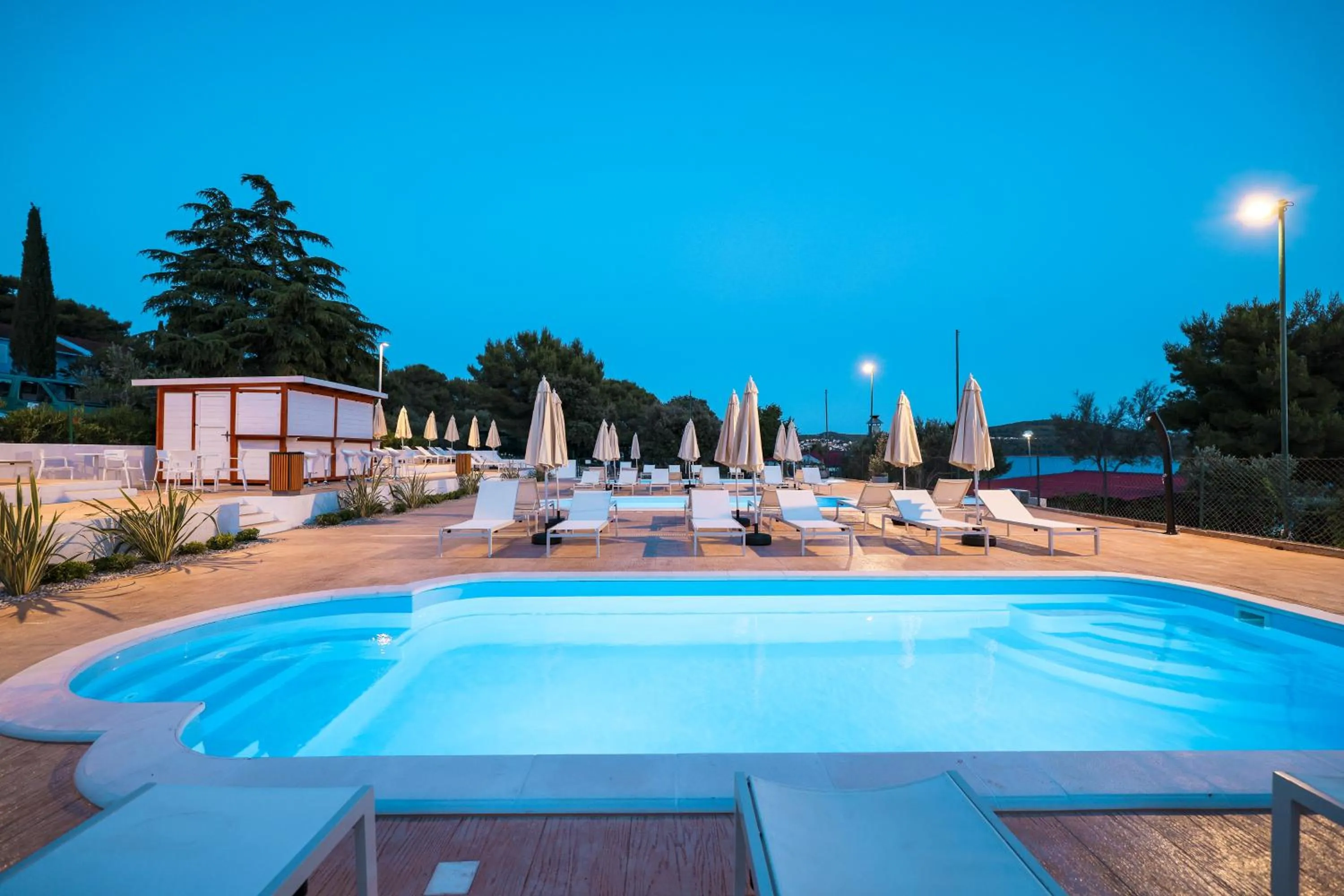 Pool view in Apartments Medena