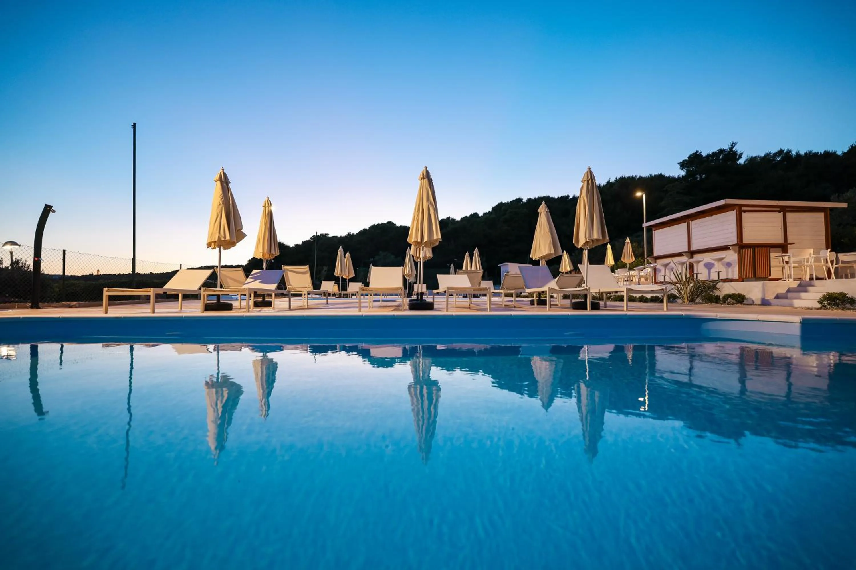 Pool view in Apartments Medena