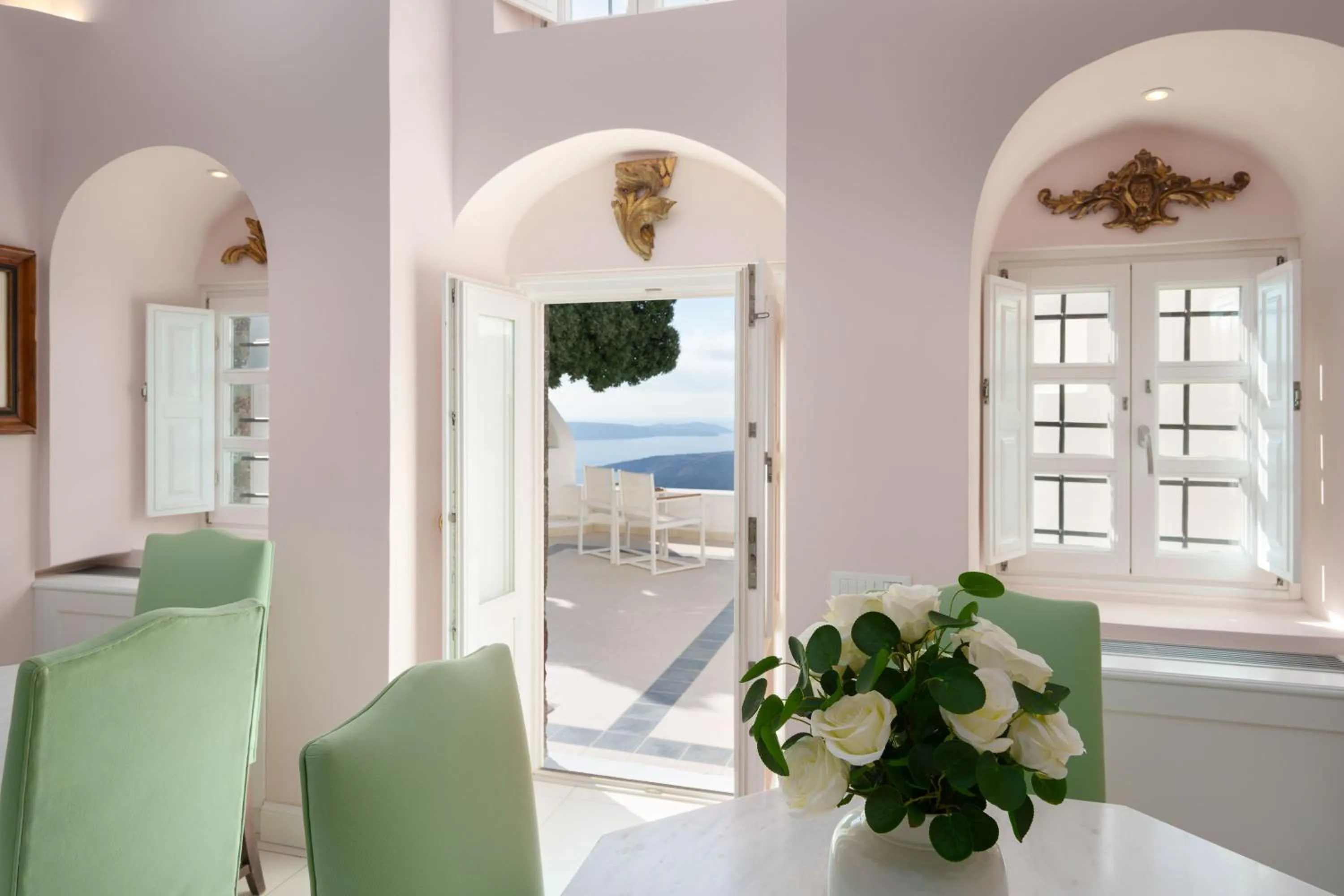 Dining area in The Tsitouras Collection