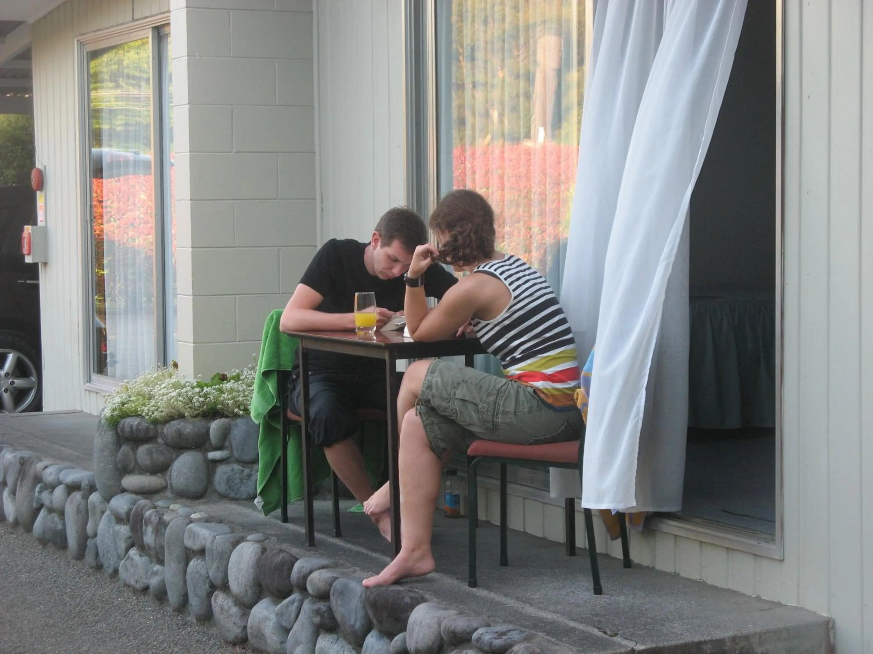 Patio in Tongariro River Motel