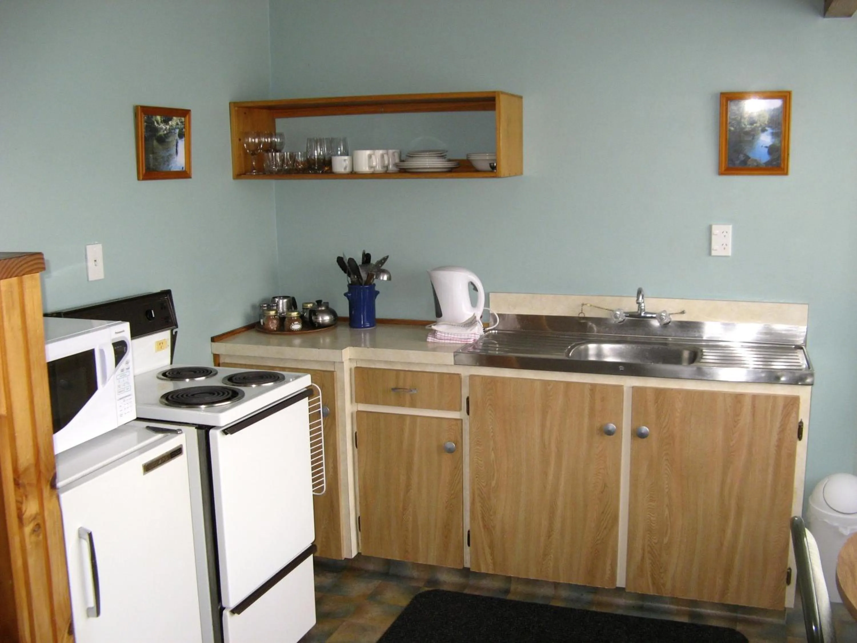 Kitchen or kitchenette in Tongariro River Motel