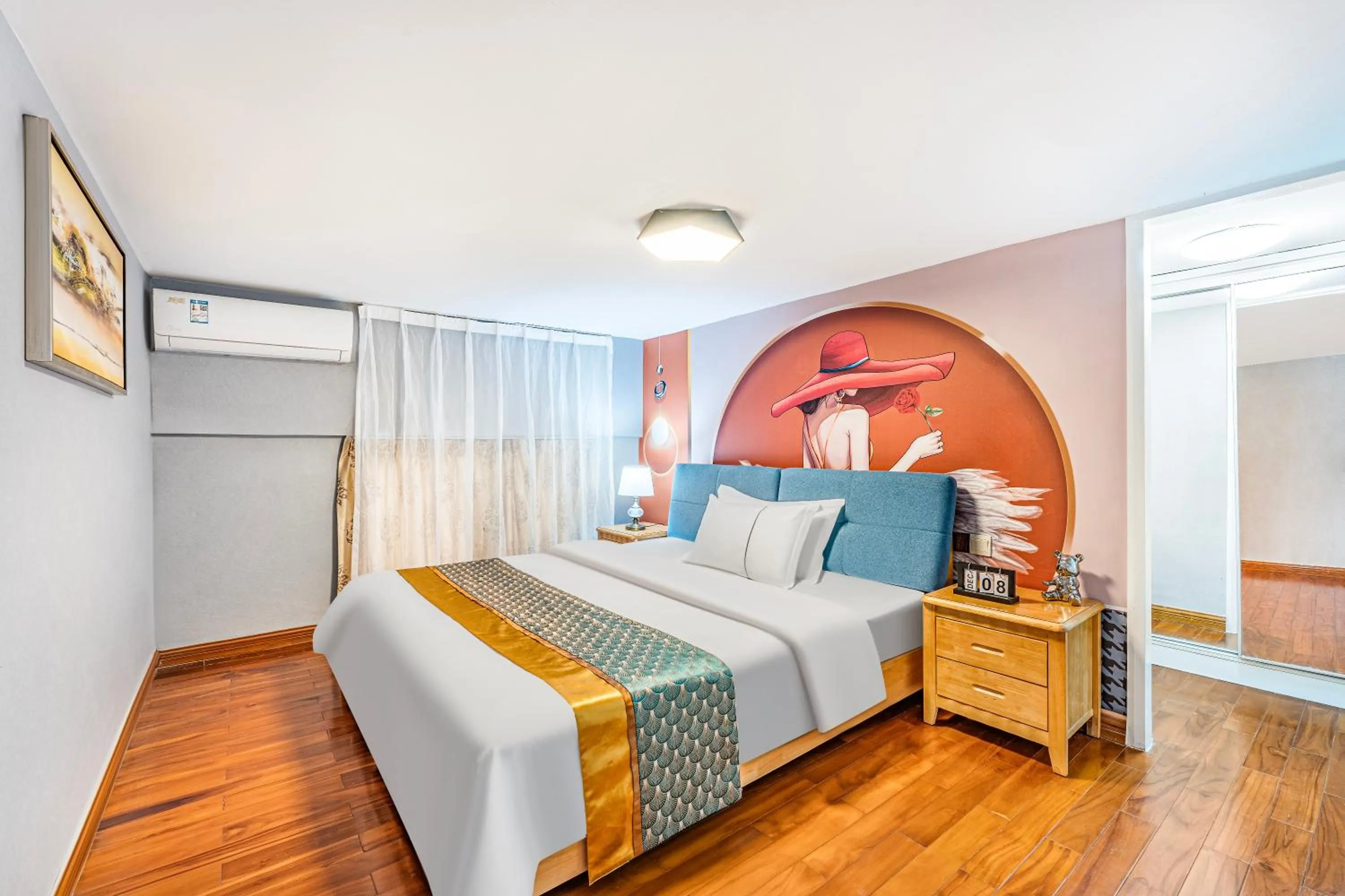 Bedroom, Bed in Meiru Apartment Hotel Guangzhou Bolin Apartment