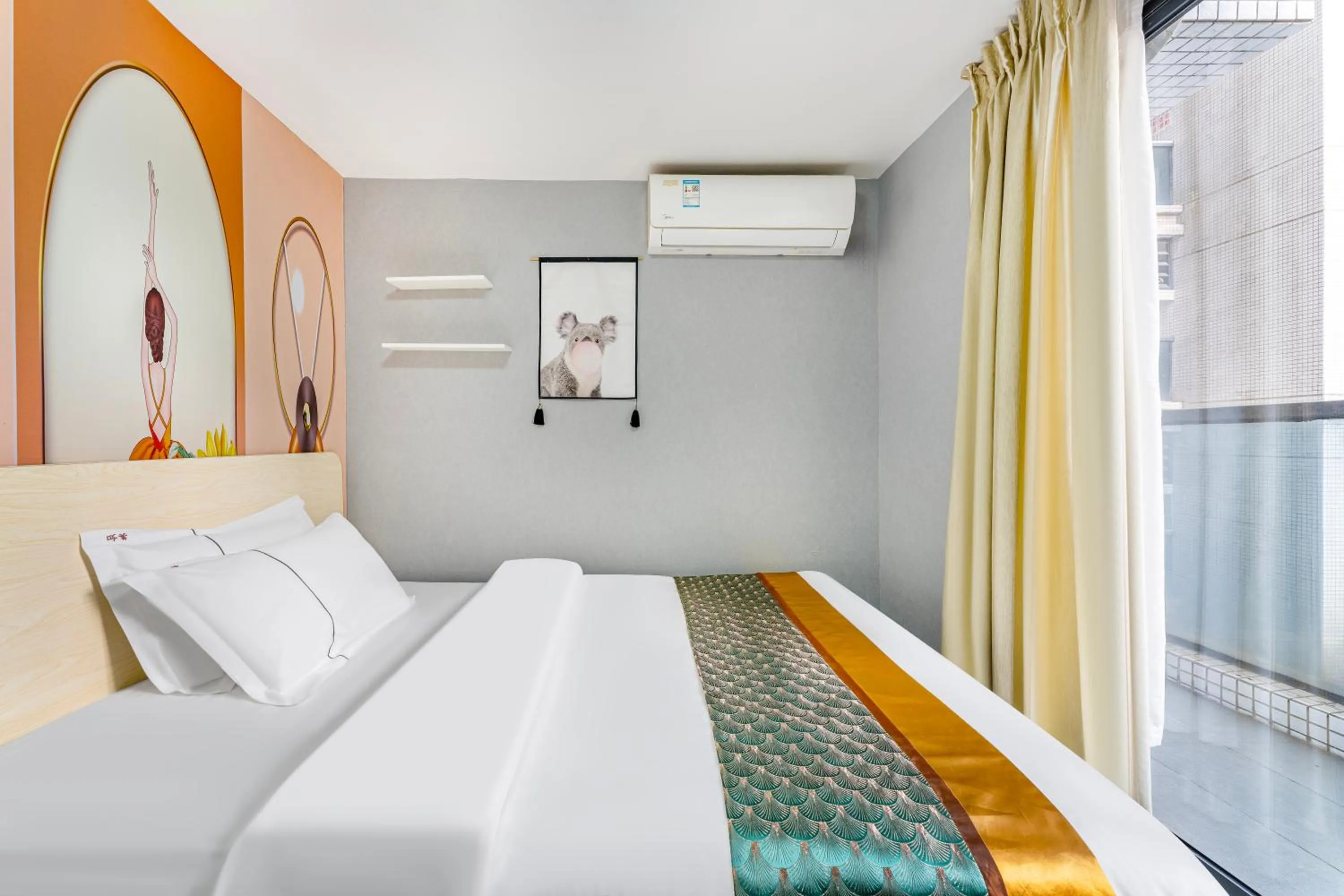 Bedroom, Bed in Meiru Apartment Hotel Guangzhou Bolin Apartment