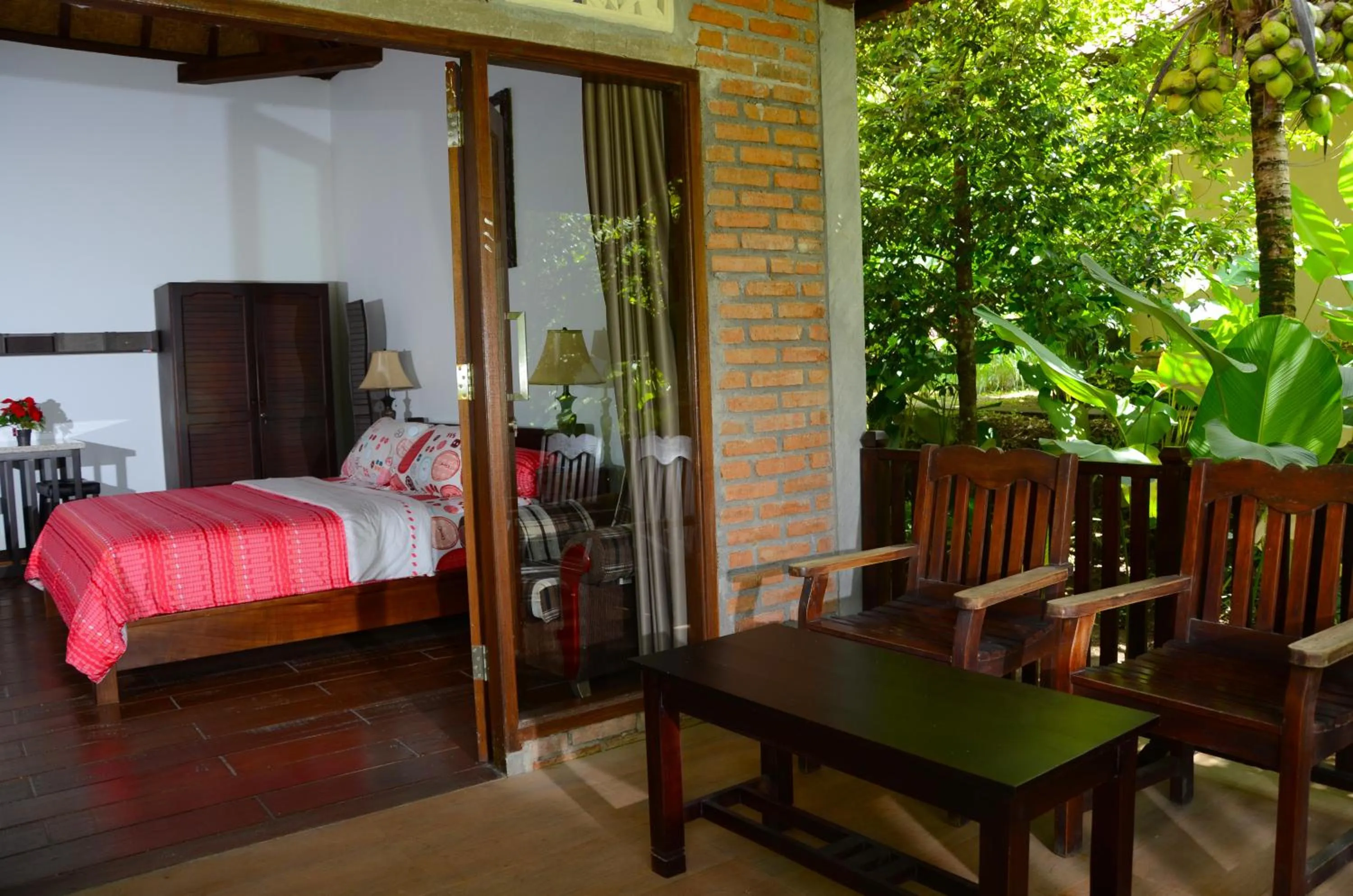 Patio, Bed in Amartya Puri Green Cottages