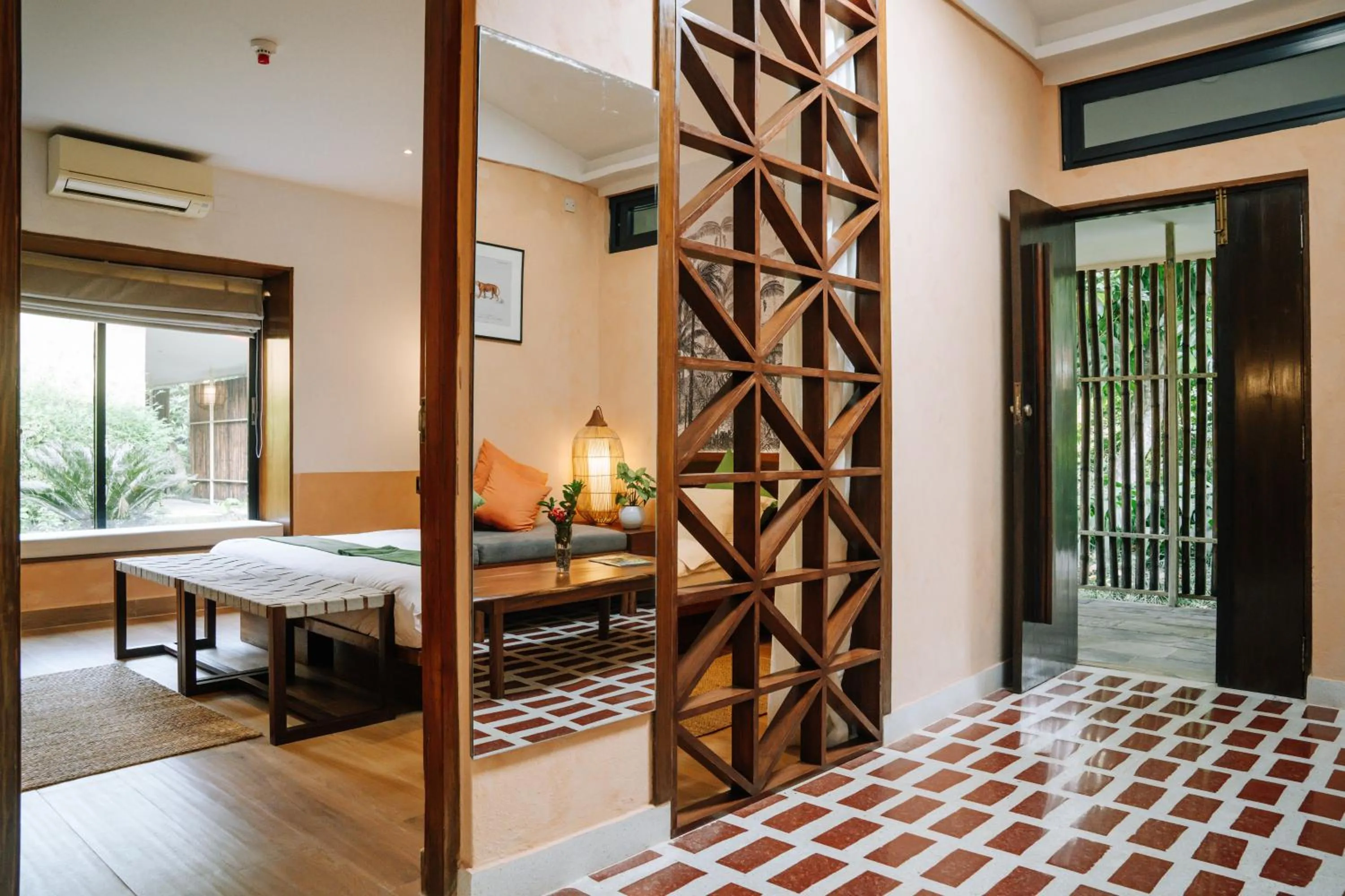 Living room, Bed in Kasara Chitwan