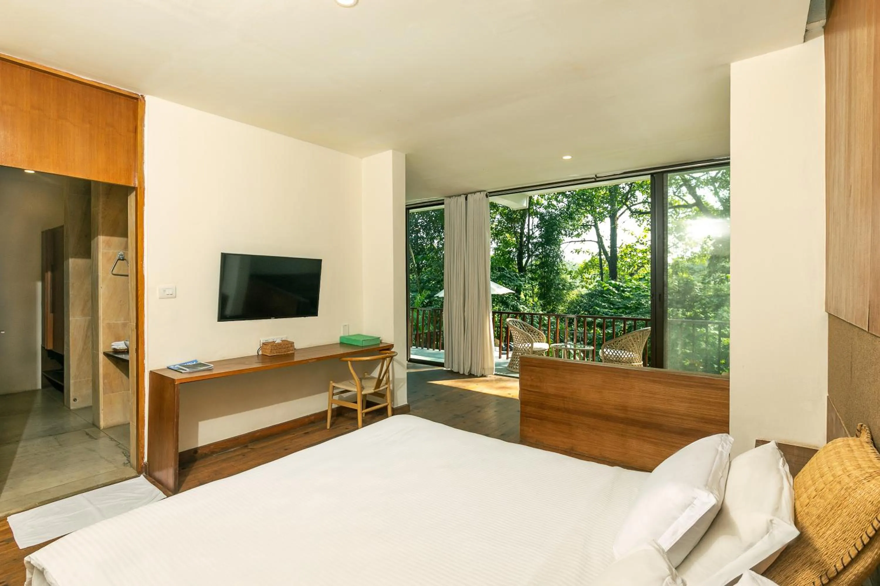 View (from property/room), Bed in Kasara Chitwan