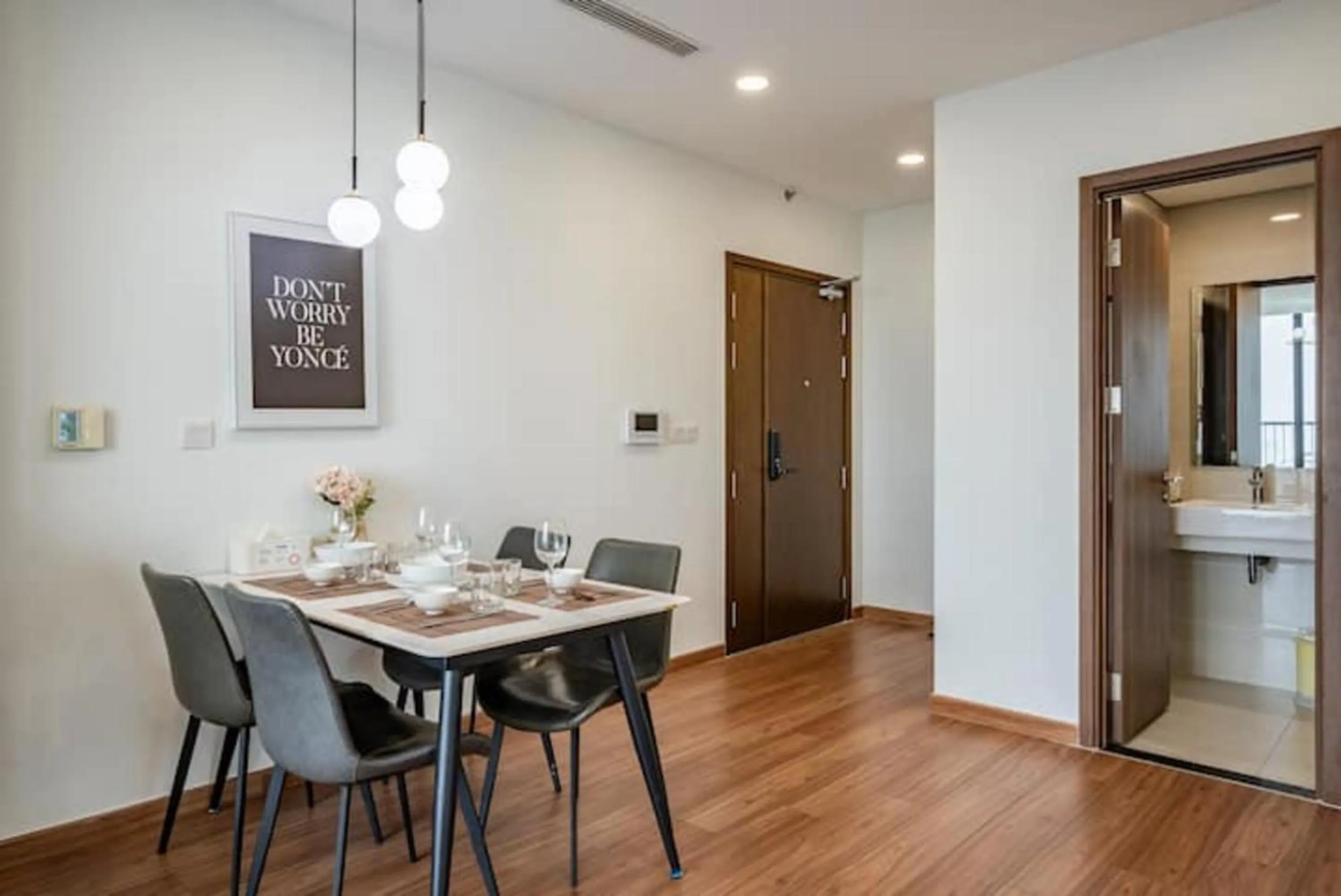 Dining area in Eco Green Saigon - Free Gym & Netflix & Pool