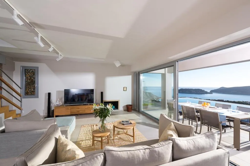 Living room in Elounda Luxury Villas