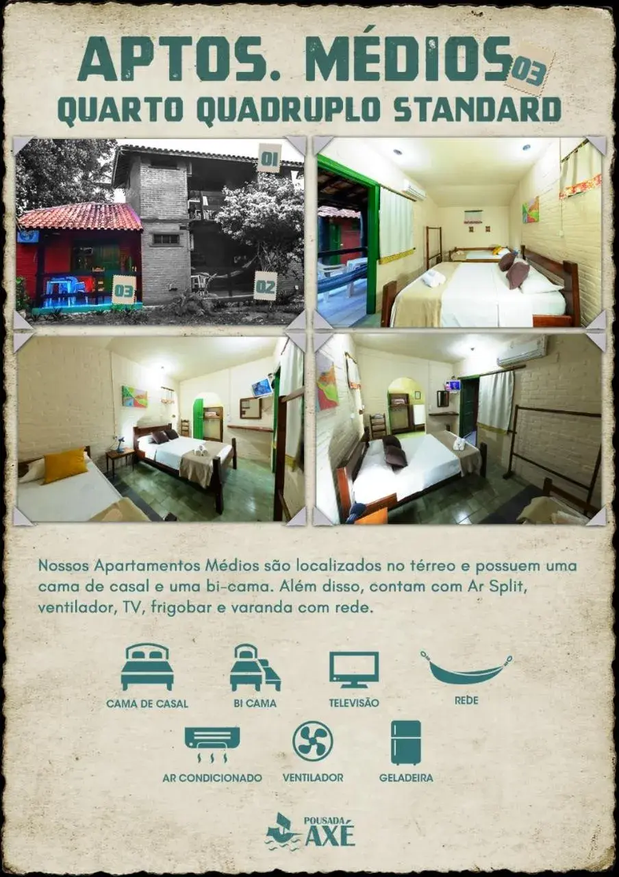 Standard Quadruple Room in Pousada Axe Standard Quadruple Room in Pousada Axe