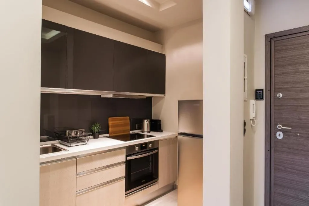 Kitchen or kitchenette in Tranquil Studio in Pangrati Athens Center