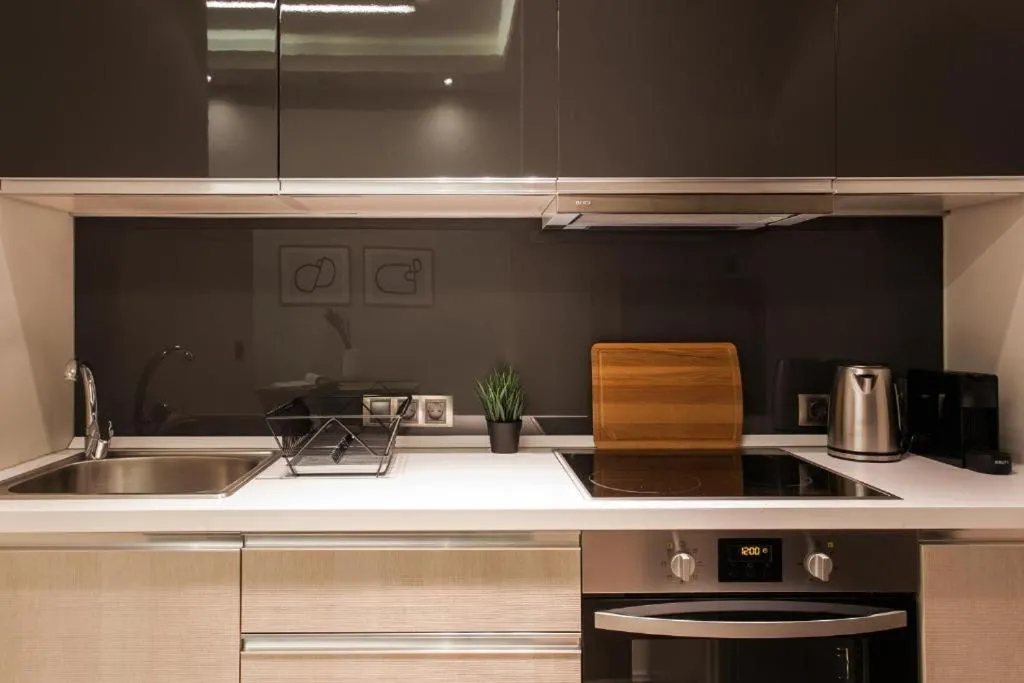 Kitchen or kitchenette in Tranquil Studio in Pangrati Athens Center