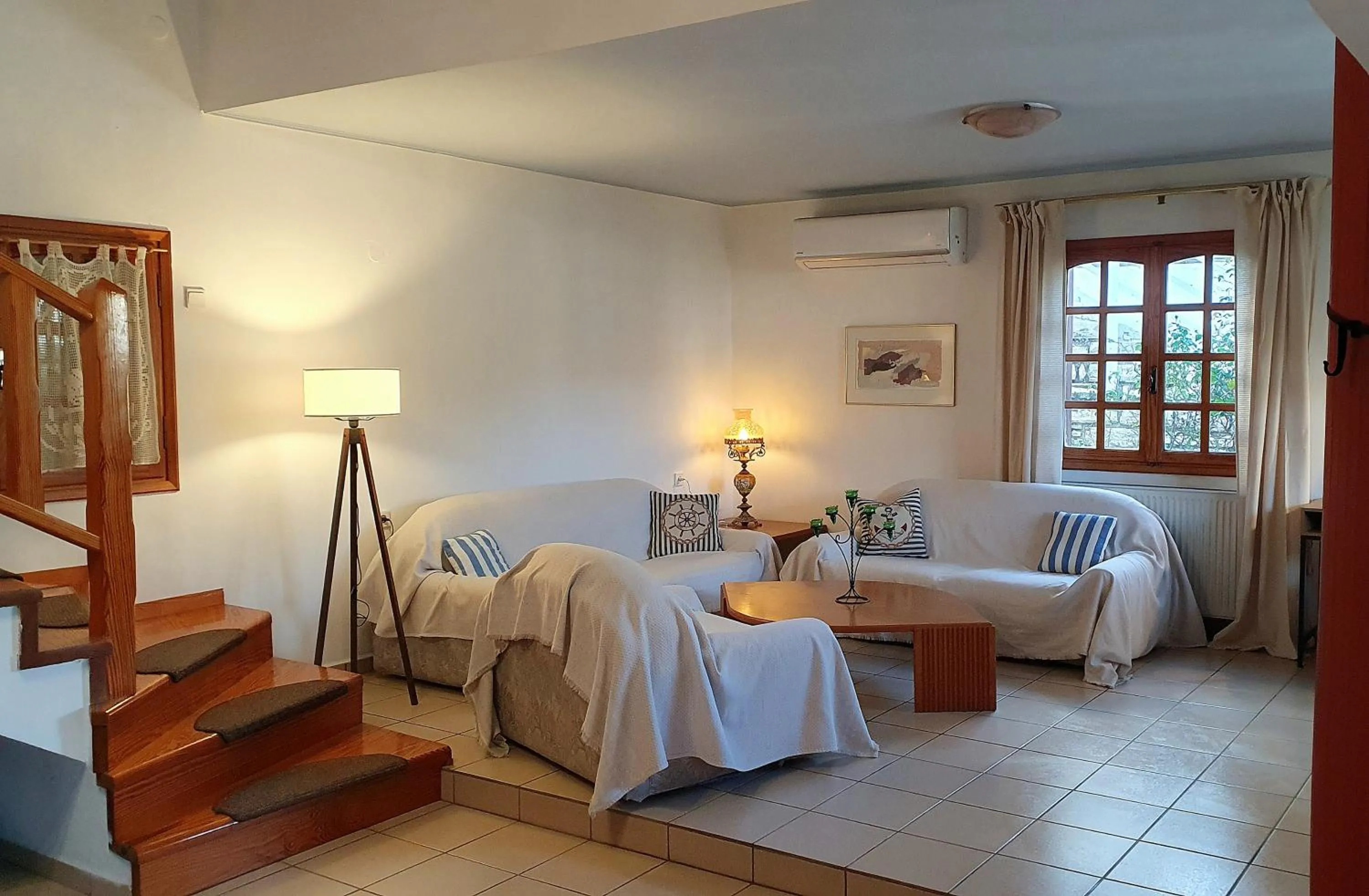Living room, Bed in Villa Leonidas just enjoy your holidays
