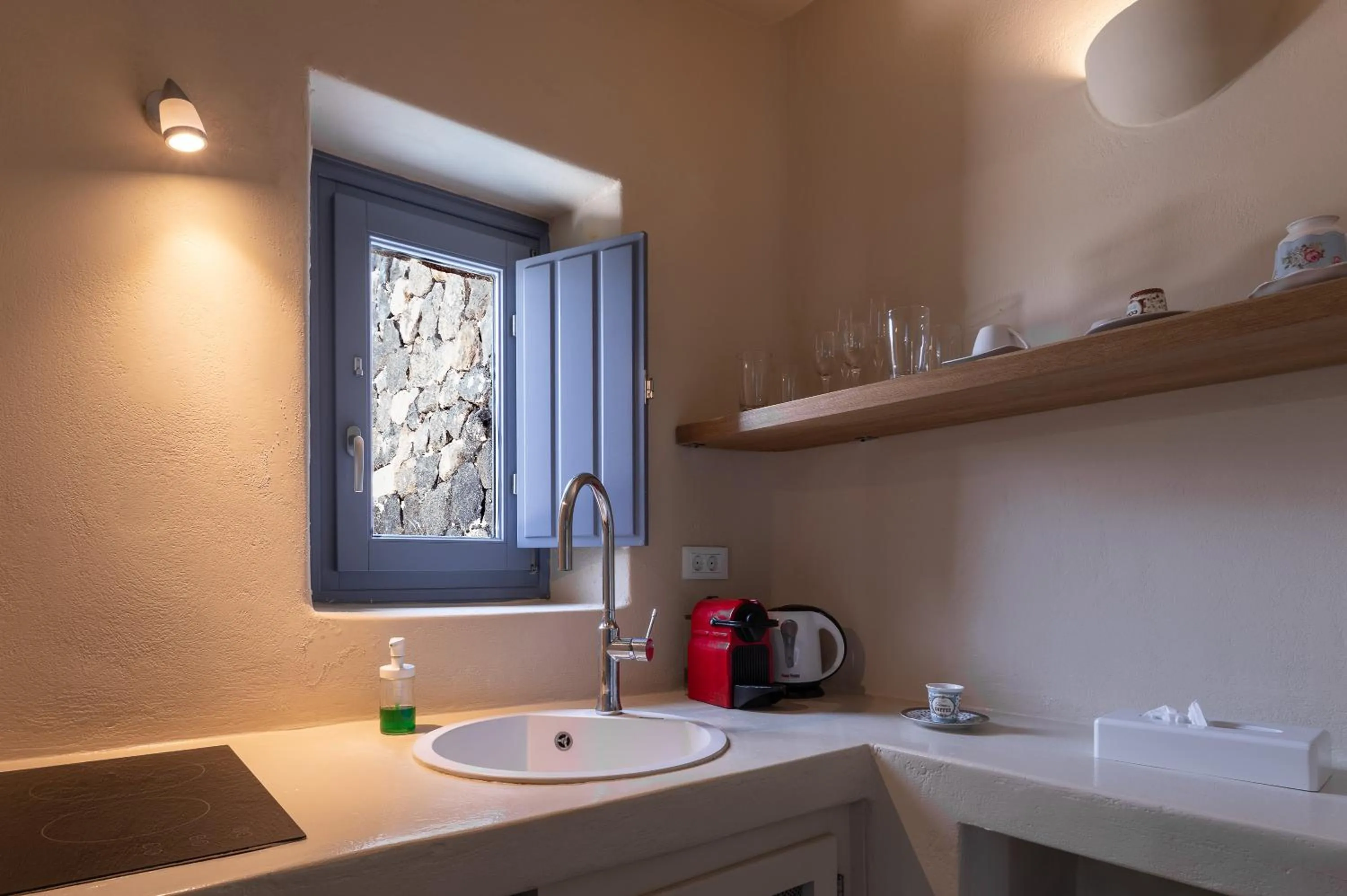 kitchen in Luna Santorini Suites