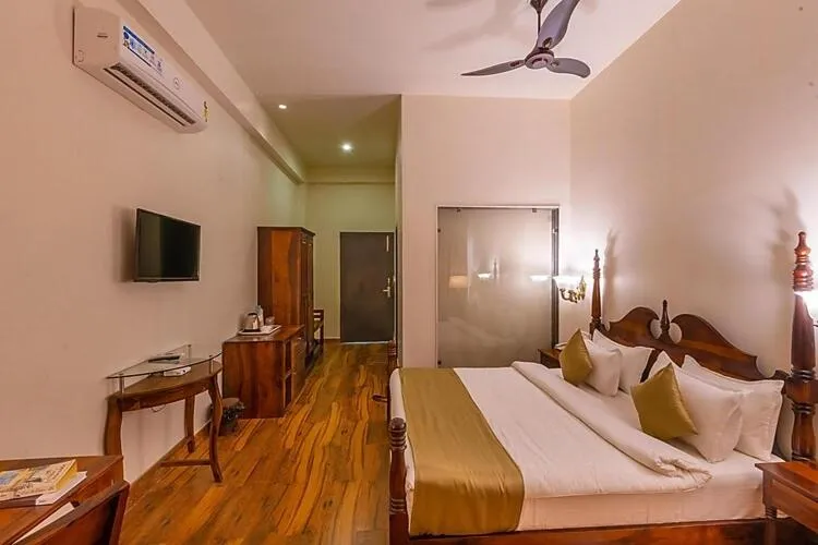 Communal lounge/ TV room, Bed in Prakriti The Nature Resort Pushkar