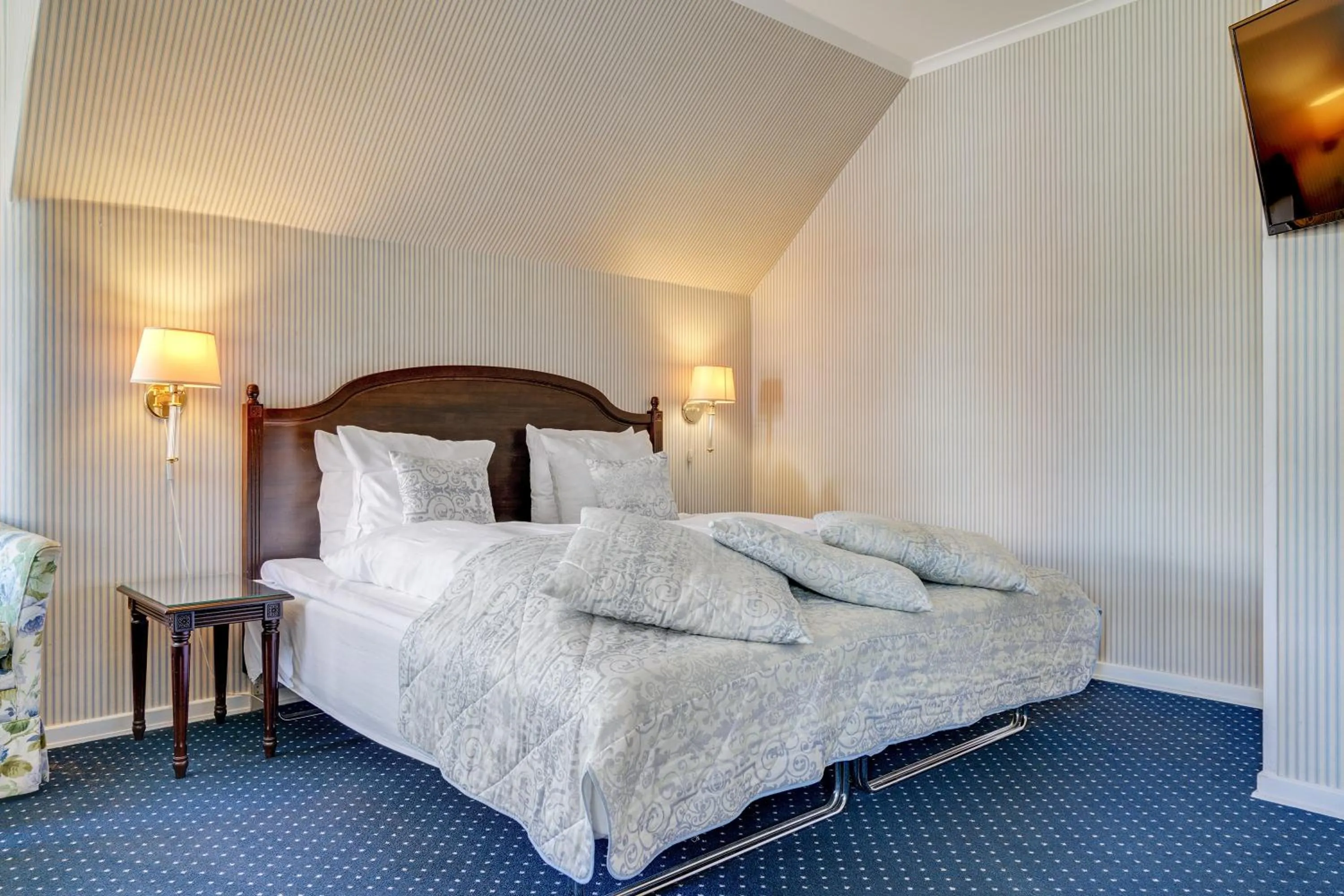 Bed in Hotel Sønderborg Garni