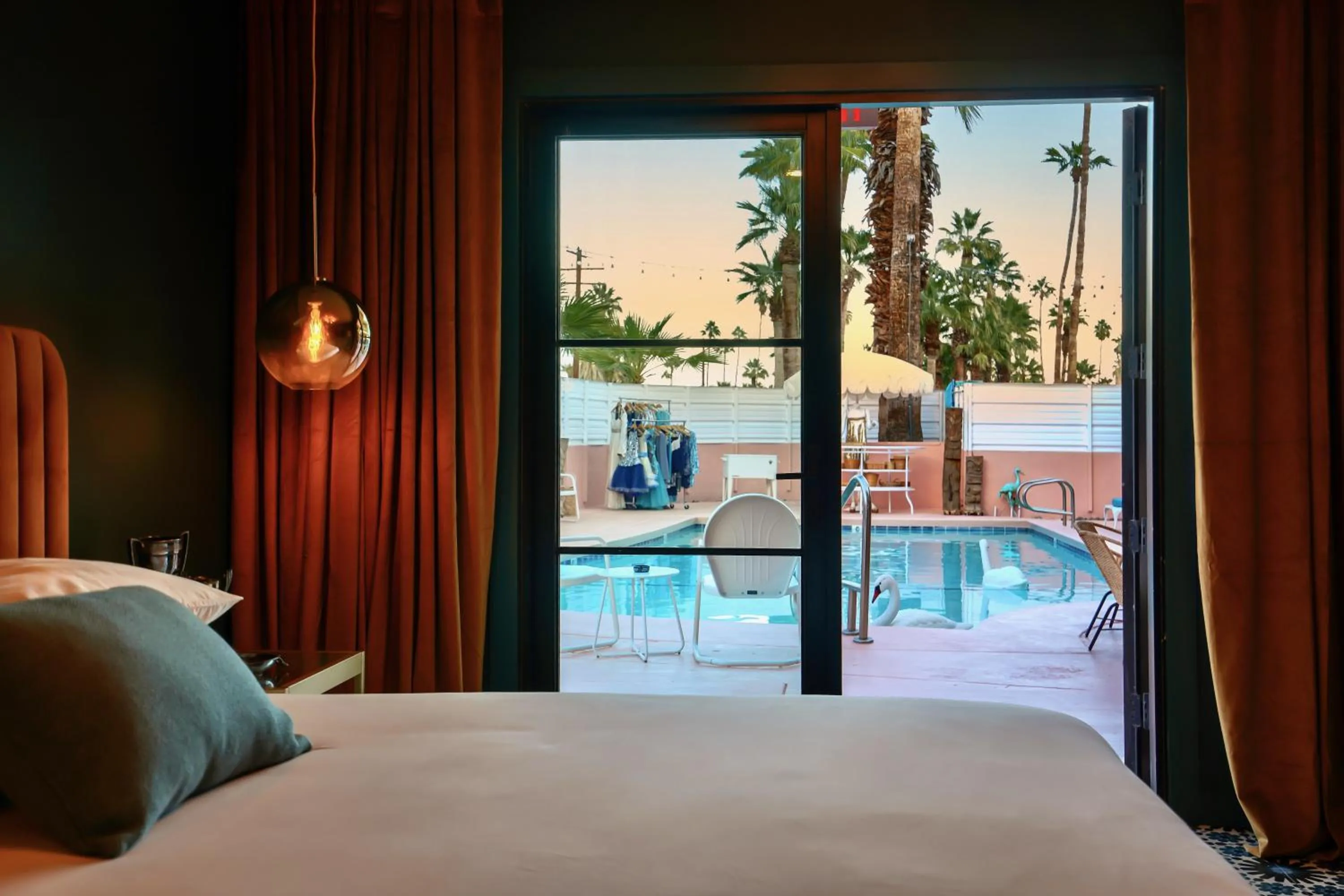 Pool view, Bed in The Stardust Hotel - Adults Only