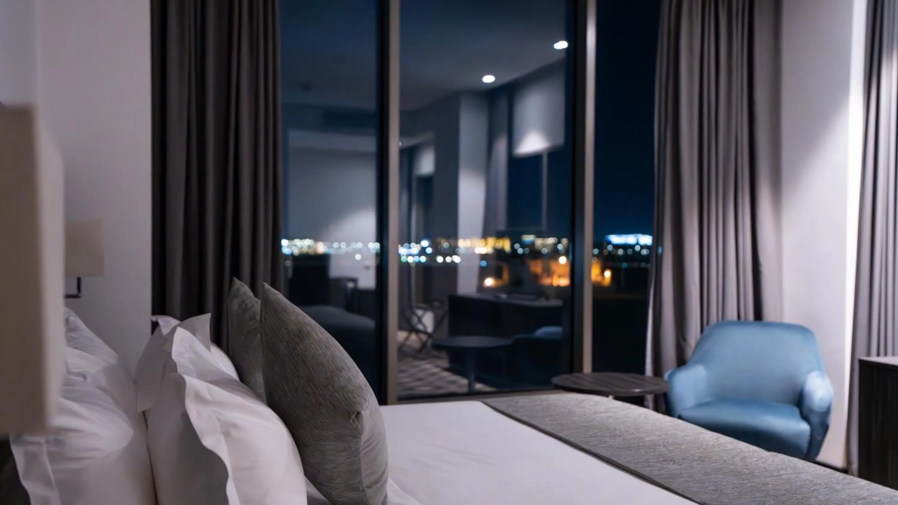 View (from property/room), Bed in Mirada Blue Falestine - Serviced Apartments