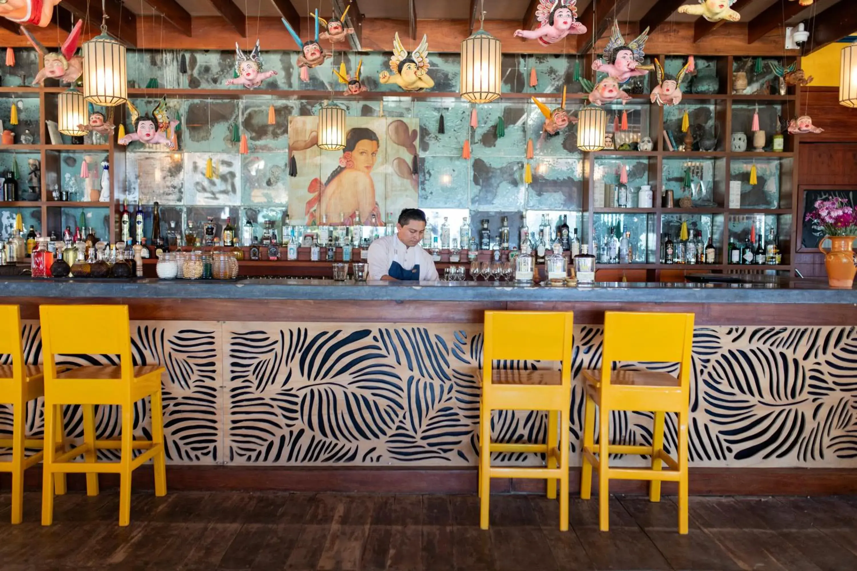 Lounge or bar in La Zebra Tulum, a Small Luxury Hotel Lounge or bar in La Zebra Tulum, a Small Luxury Hotel