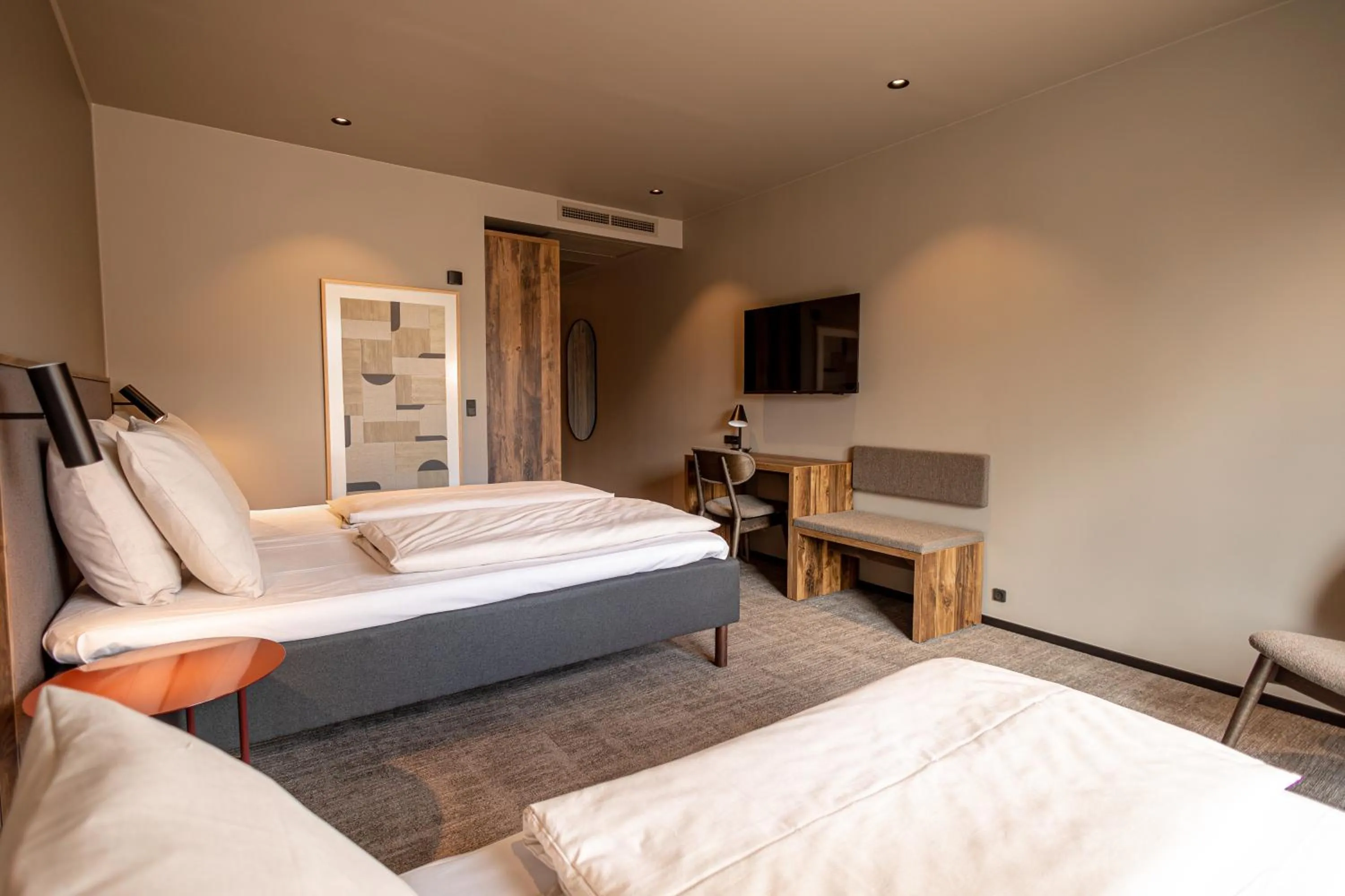 Bedroom, Bed in Hotel Melfarhus