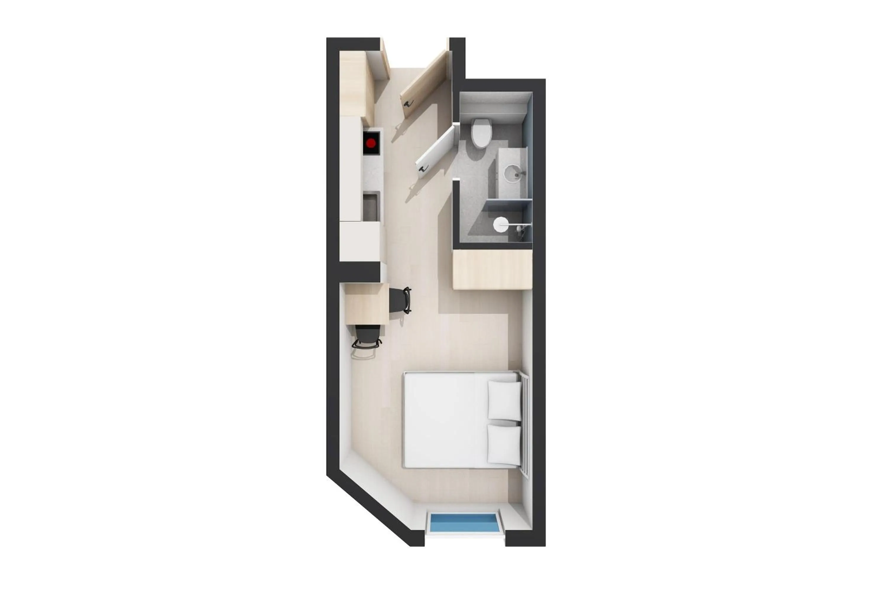 Floor plan, Bed in Noli Gdansk Riverside