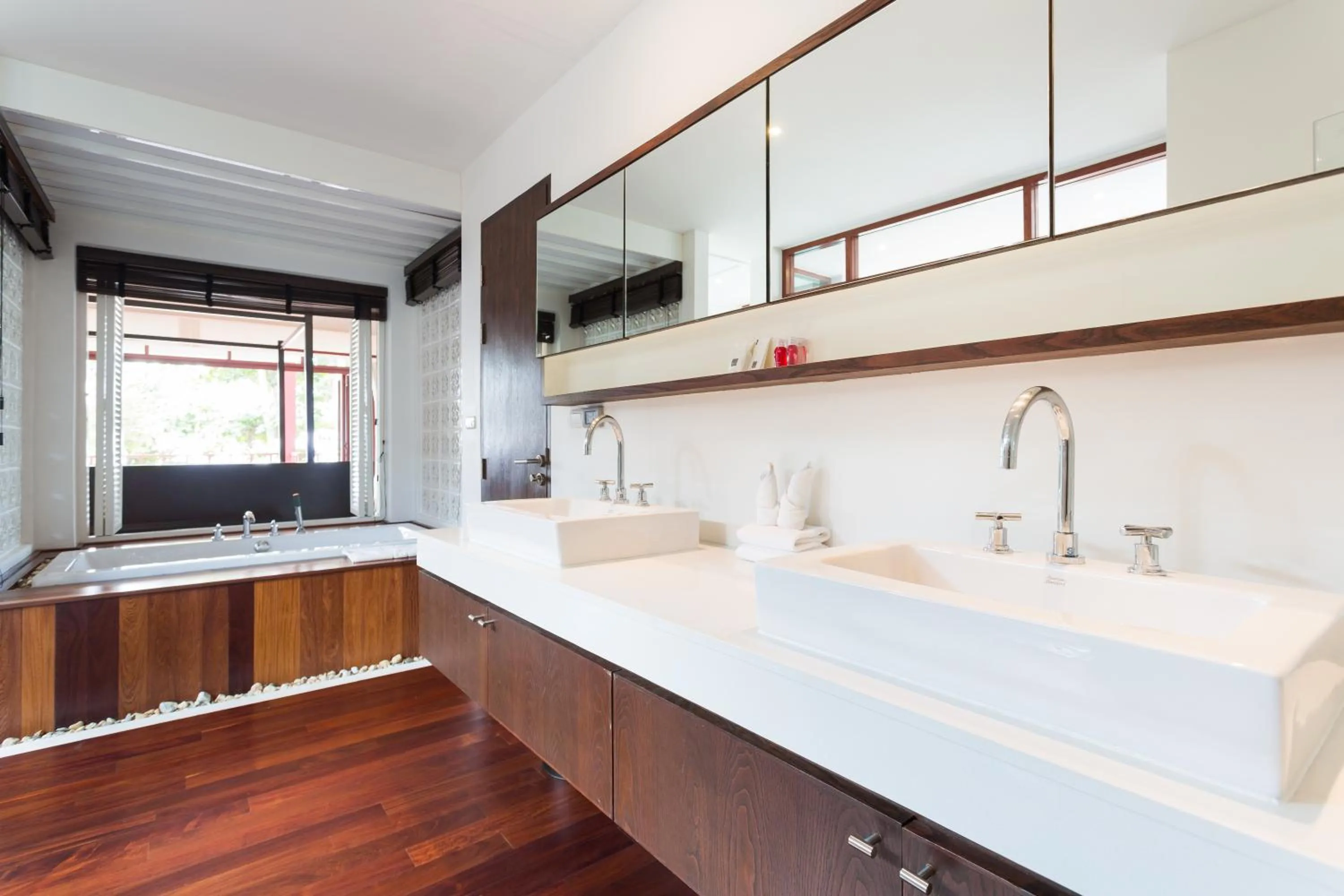 Bathroom in Amatapura Beachfront Villa 15, SHA Certified
