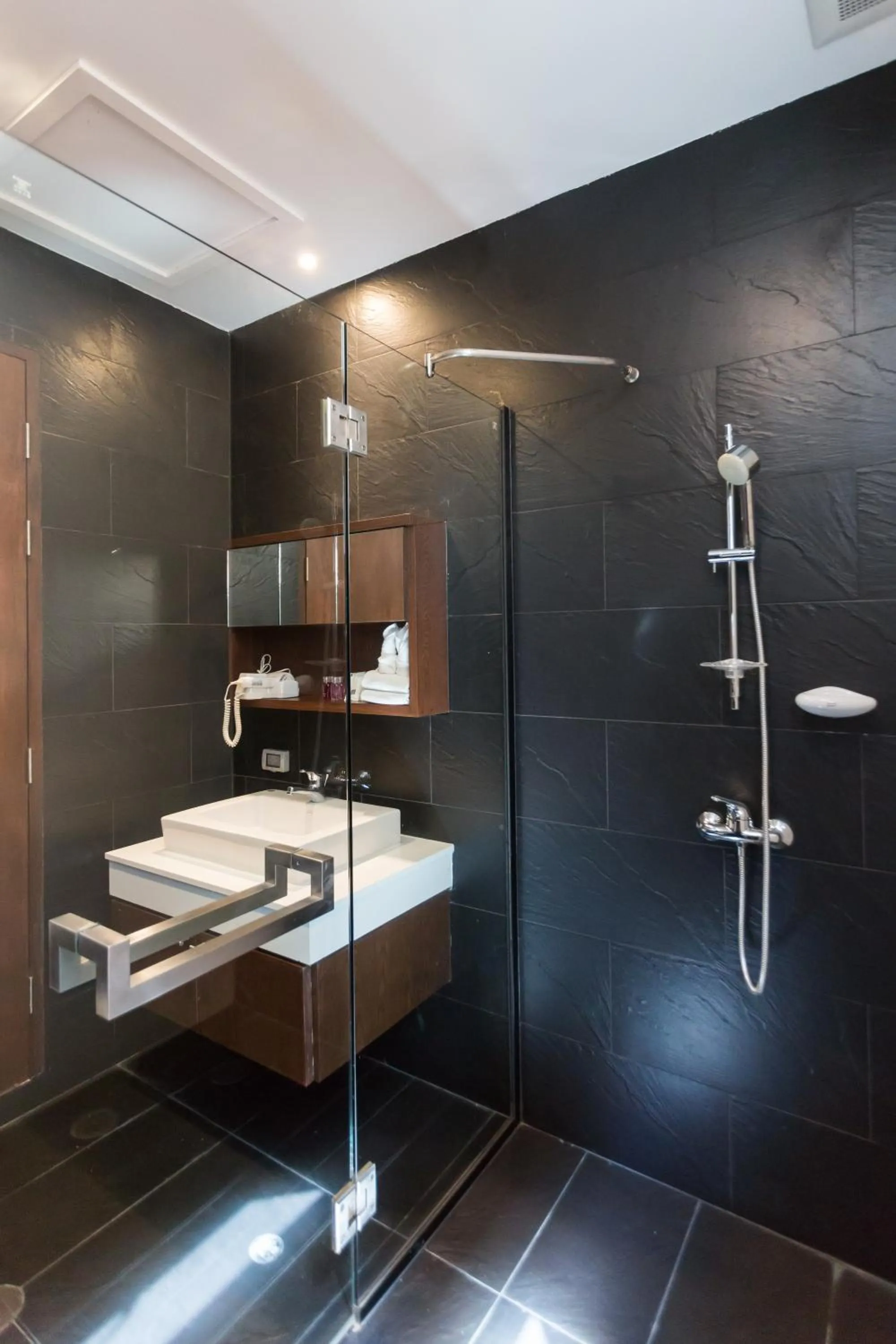 Shower in Amatapura Beachfront Villa 15, SHA Certified