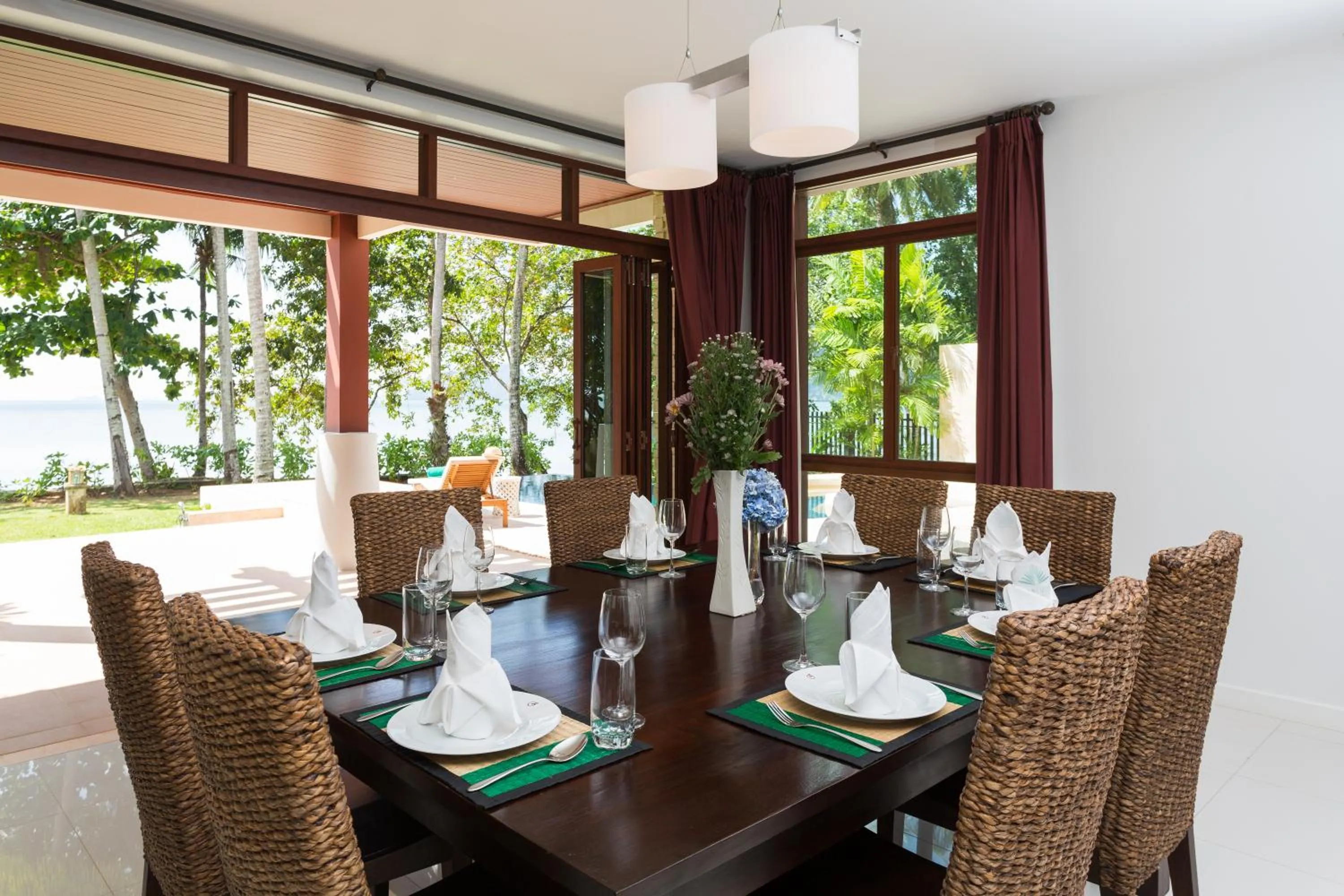 Dining area in Amatapura Beachfront Villa 15, SHA Certified