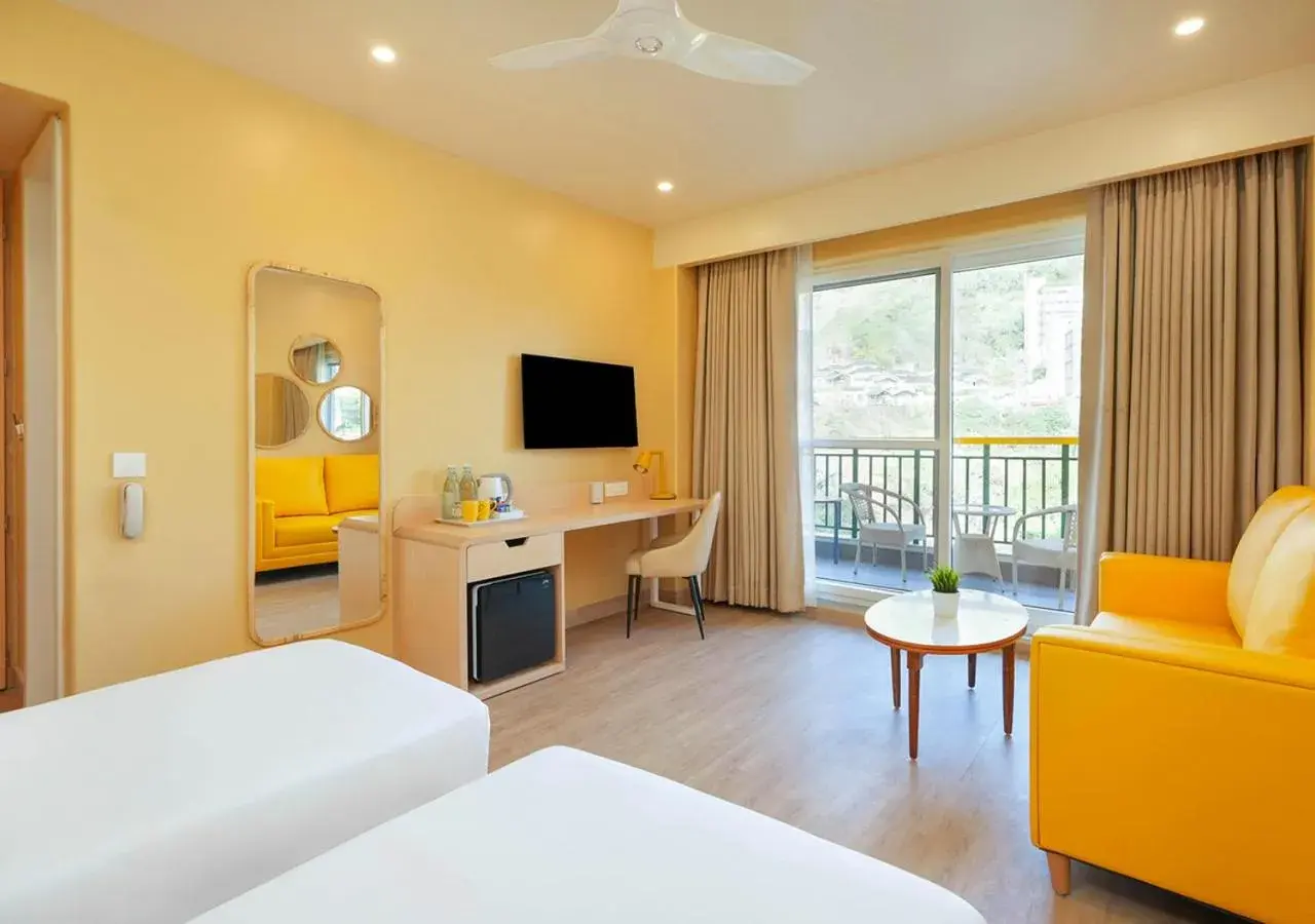 View (from property/room), Bed in Bloom Boutique l Rishikesh Hills View (from property/room), Bed in Bloom Boutique l Rishikesh Hills