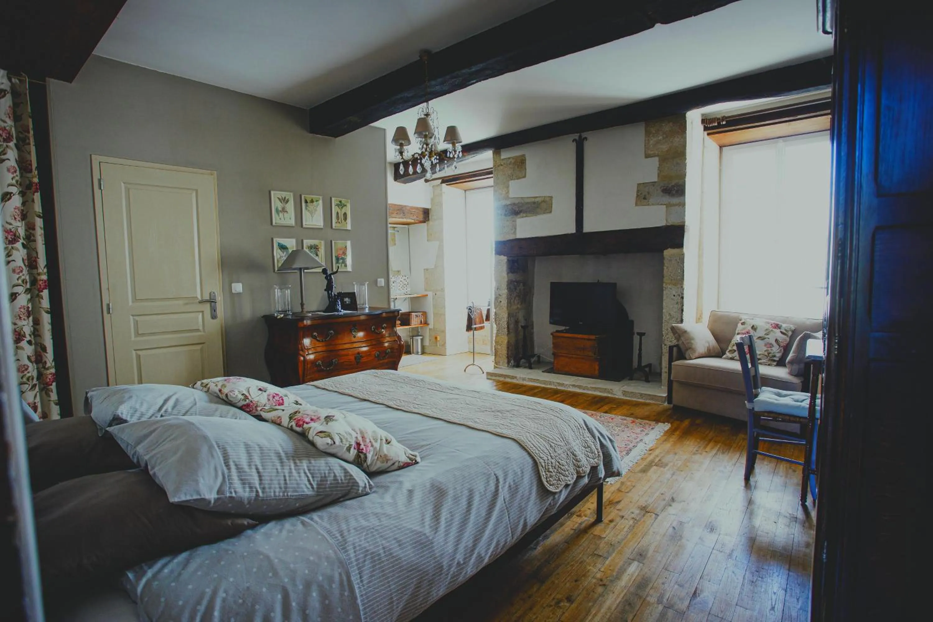 Bed in Chambre d'hôtes Au jardin de la Bachellerie