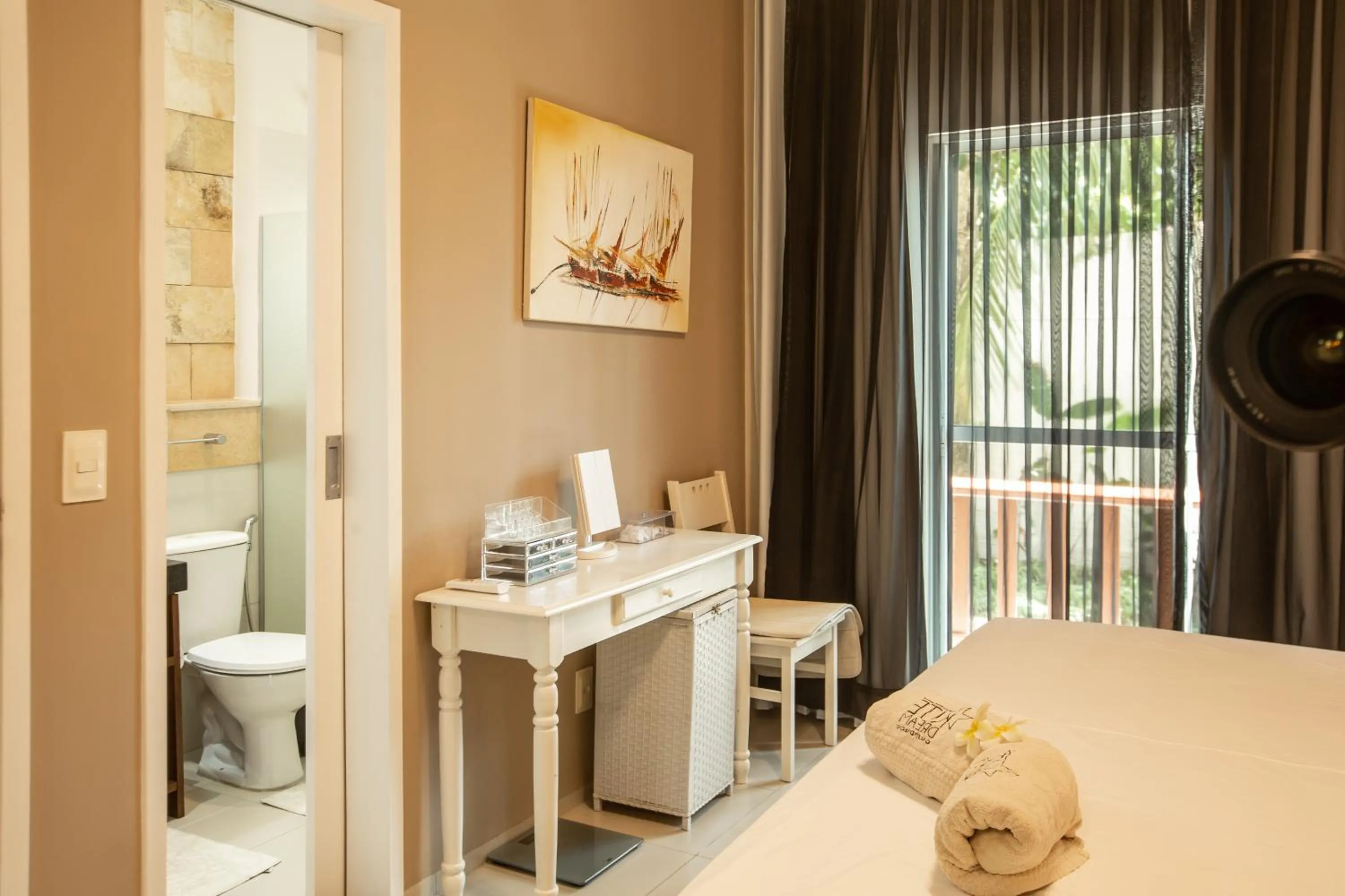 Bathroom, Bed in Kite Dream Cumbuco Apartments 60 & 120qm