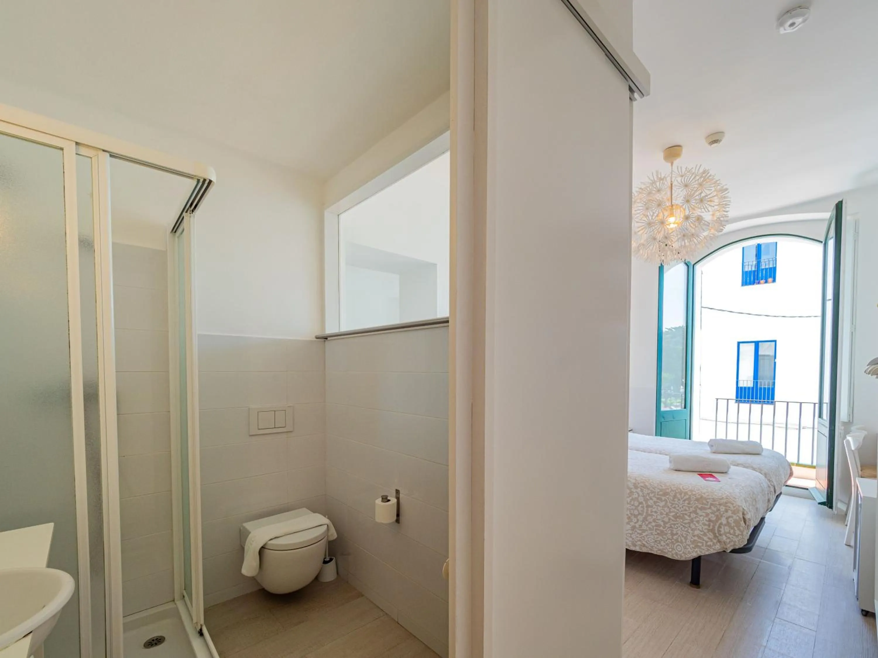 Toilet, Bed in Hostal Marina Cadaqués