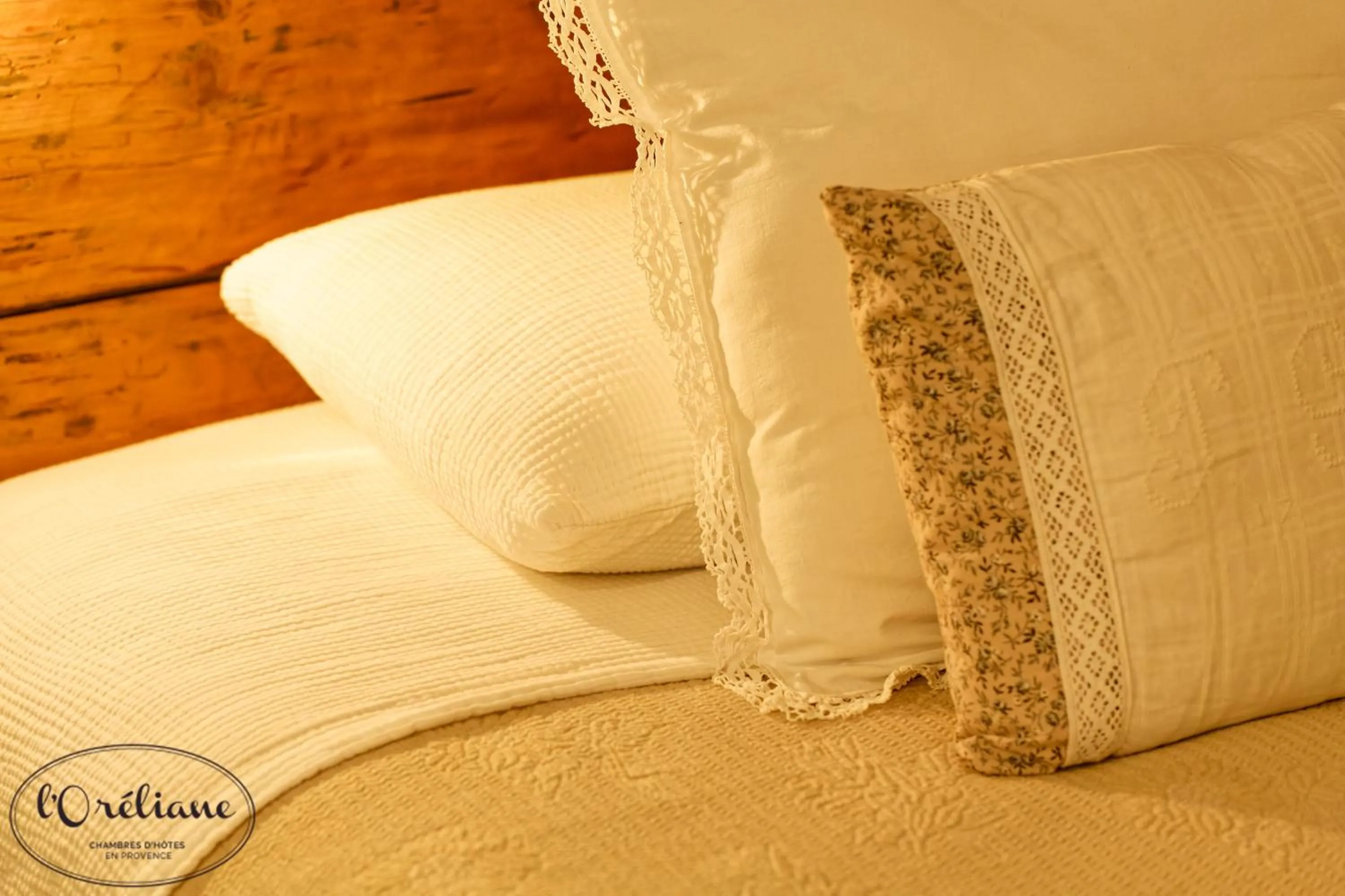 Bed in CHAMBRES D'HÔTES L'Oréliane en Provence Adults Only