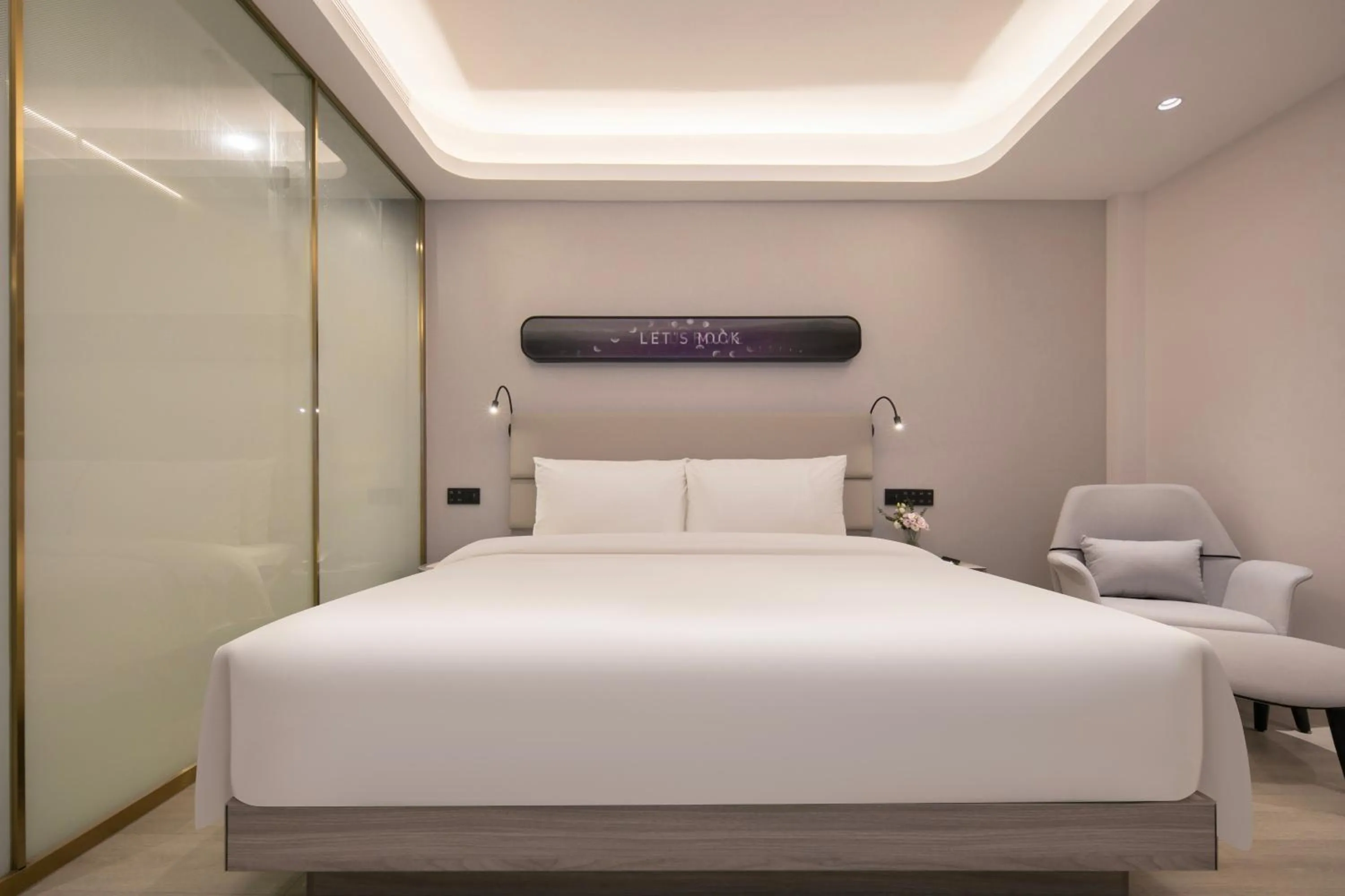 Bed in Atour X Hotel Wuhan Wuhan Yellow Crane Tower Yangtze River Bridge