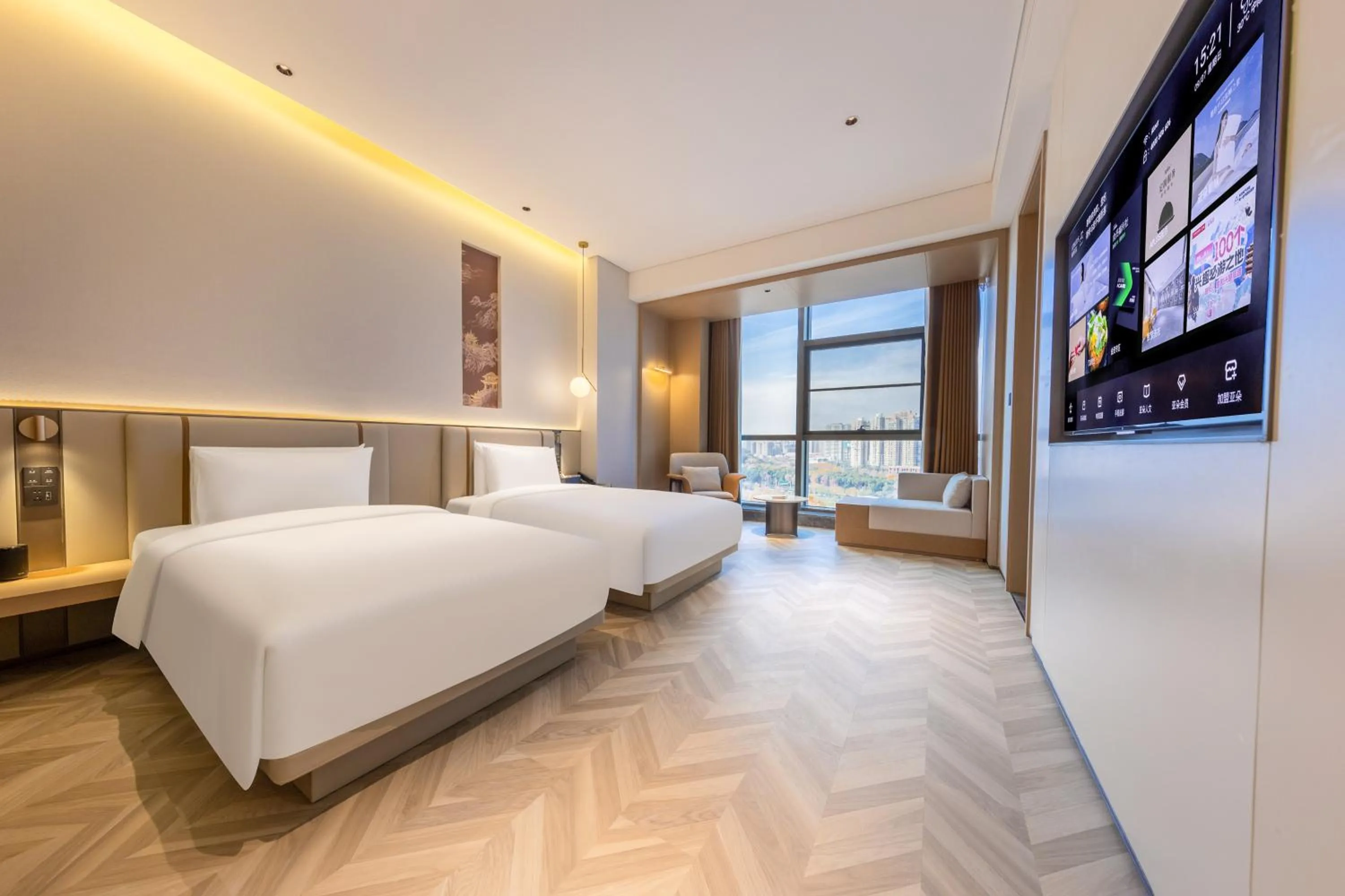 Bed in Atour S Hotel Wuhan Garden Expo